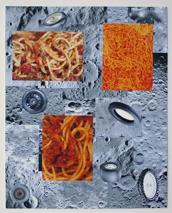 "Untitled, w/ Spaghhetti", 2015 , unique inkjet print collage, 20 x 16 inches