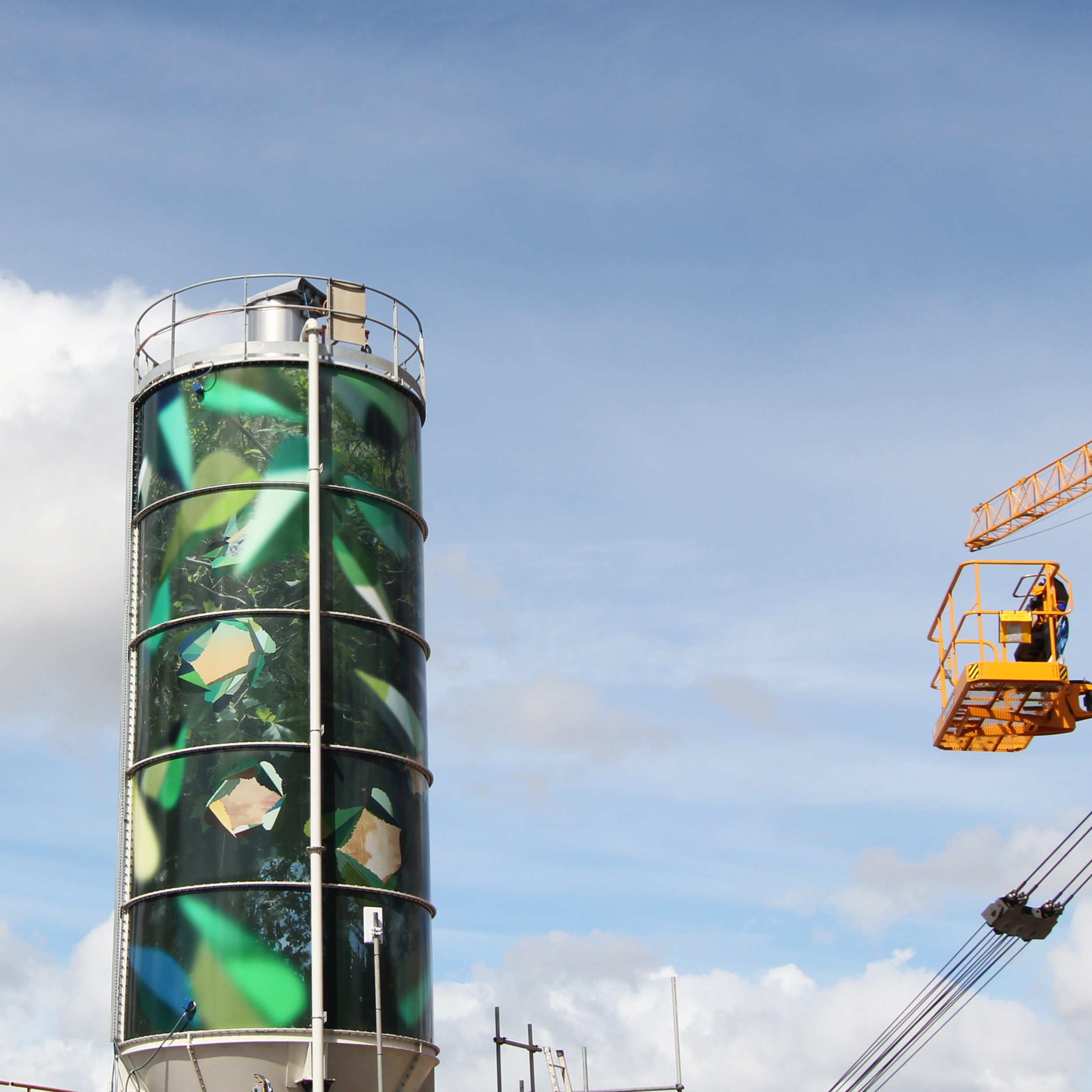 Installation at Shaddock St Silos, Mt Eden Railway Station, 2022