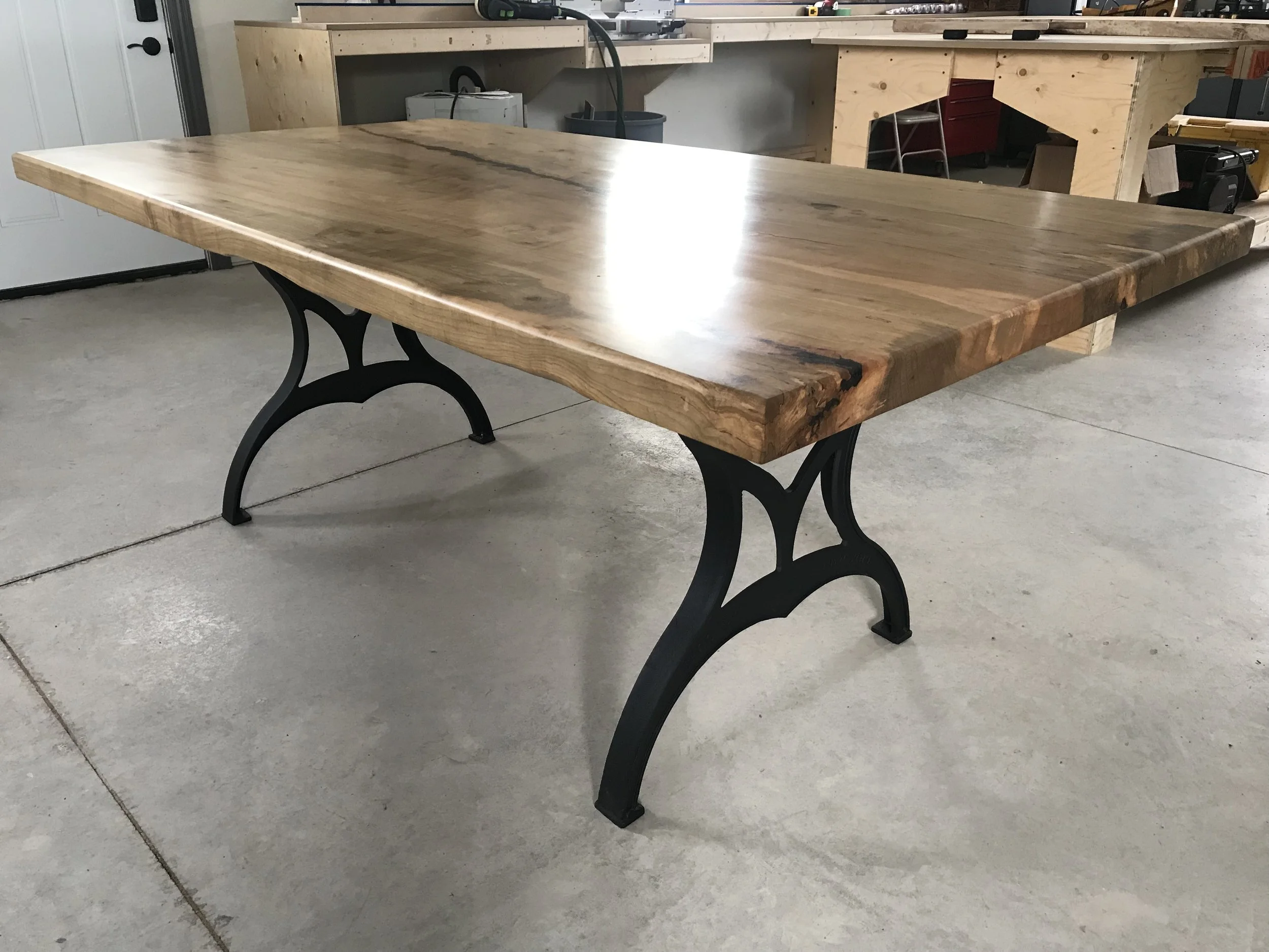  Single slab maple dining table 