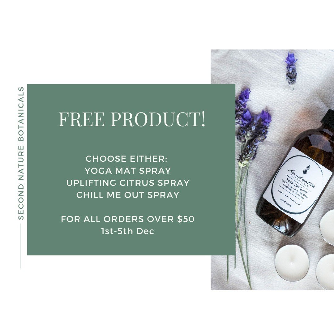 MERRY CHRISTMAS, it is a time for giving so I am giving away a free product. Choose between the Yoga Mat or Uplifting Citrus Spray or Chill Me Out Spray. Keep it or give it away as a Xmas prezzie.

On all orders over $50, 1st -5th December. At checko