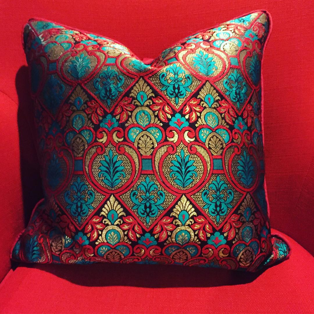 Indian silk pillow case