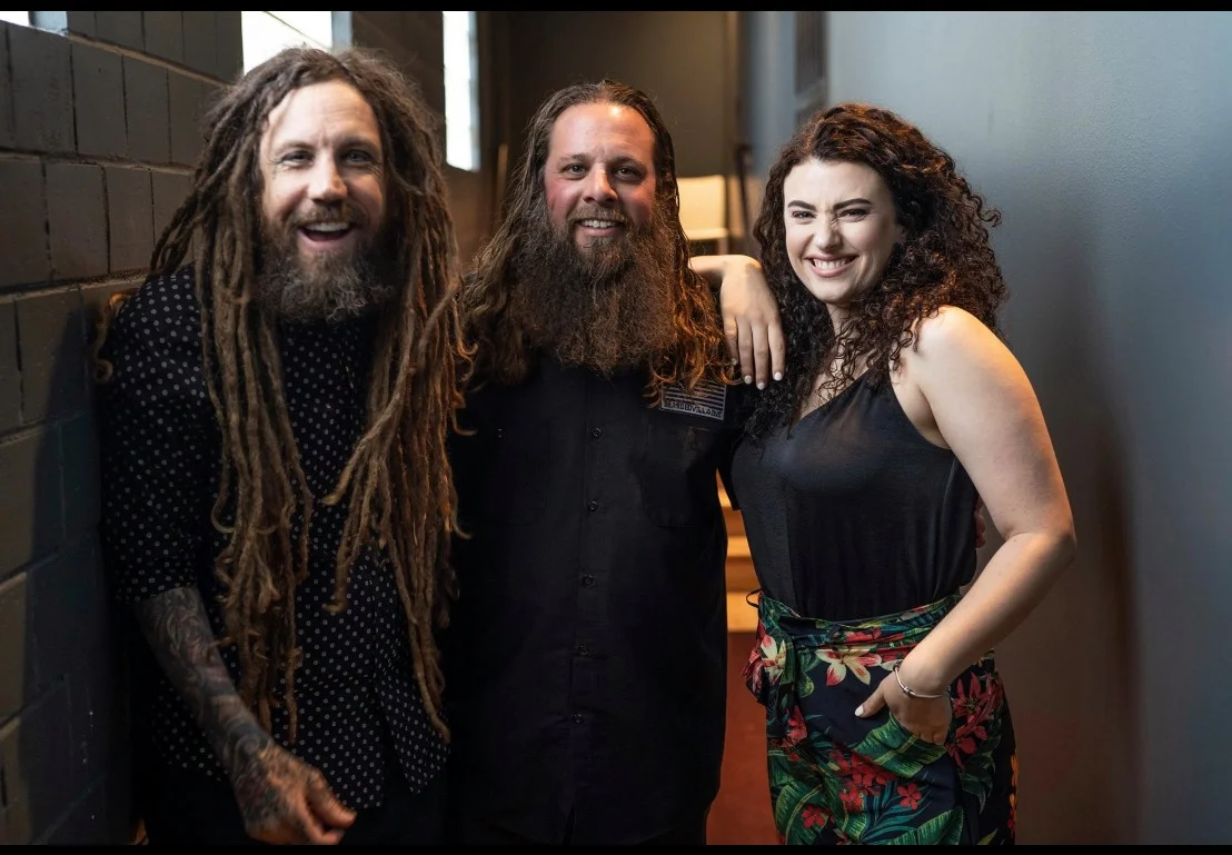 Left to Right: Brian “Head” Welch of Korn, Pastor Daniel Petruska, Jennea Welch, Denver 2019