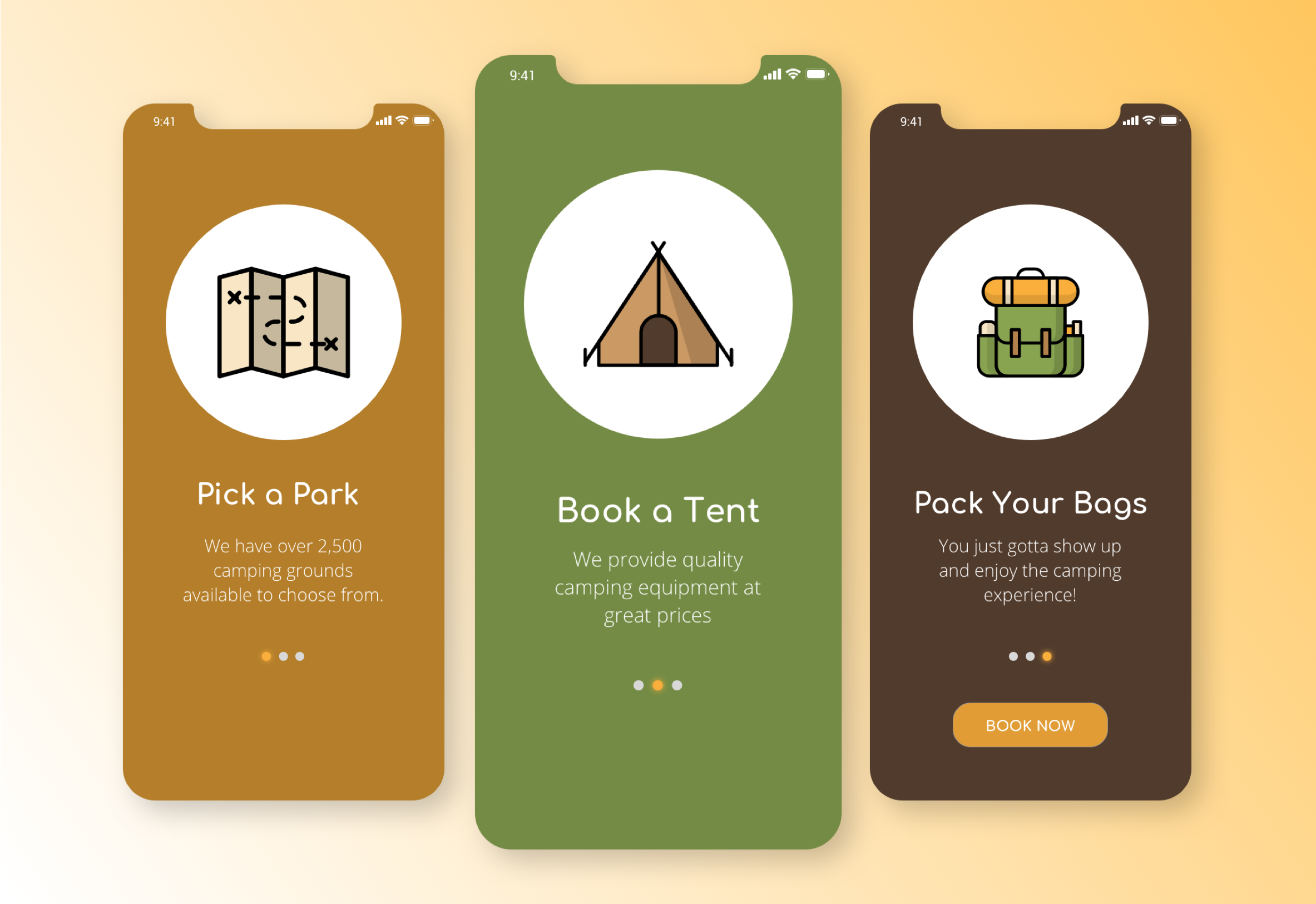 Onboarding for a Campsite Booking App