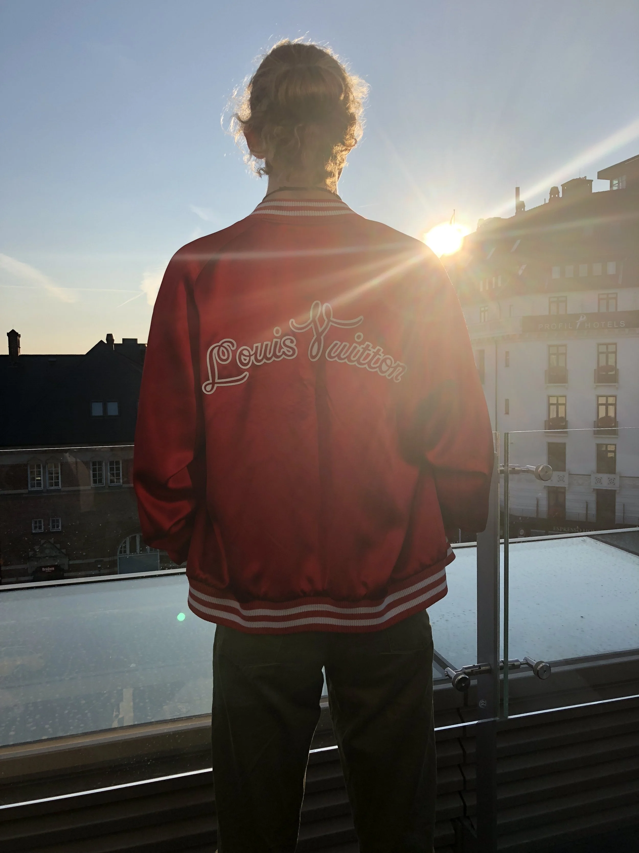 Silk Satin Louis Vuitton Bomber Jacket SS18