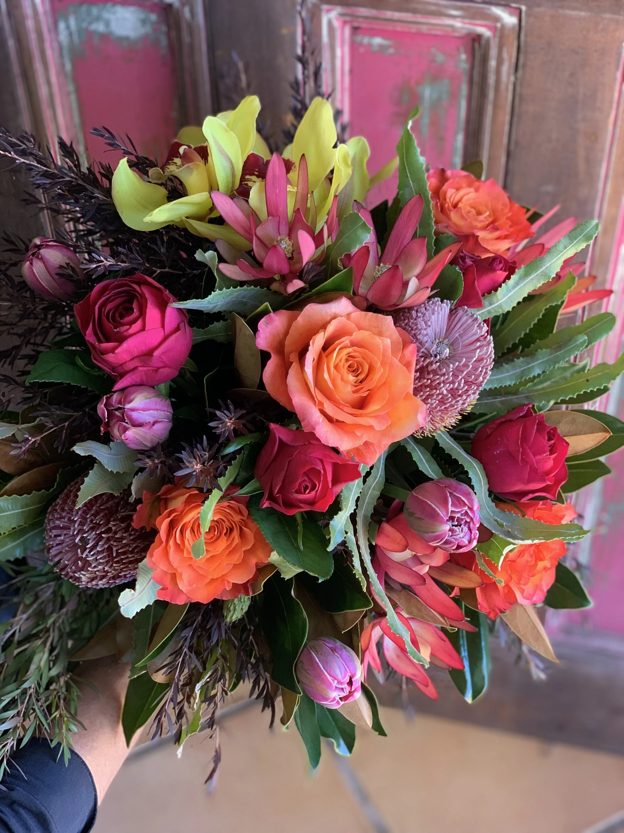 Bright coloured fresh seasonal bouquet