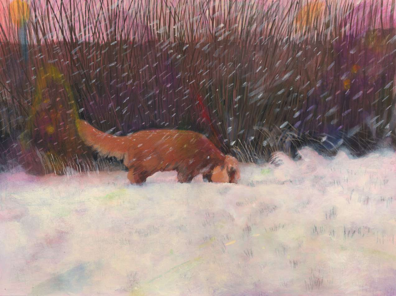 'Snowstorm' Acrylic and pencil on paper, 30 x 40 cm, 2026