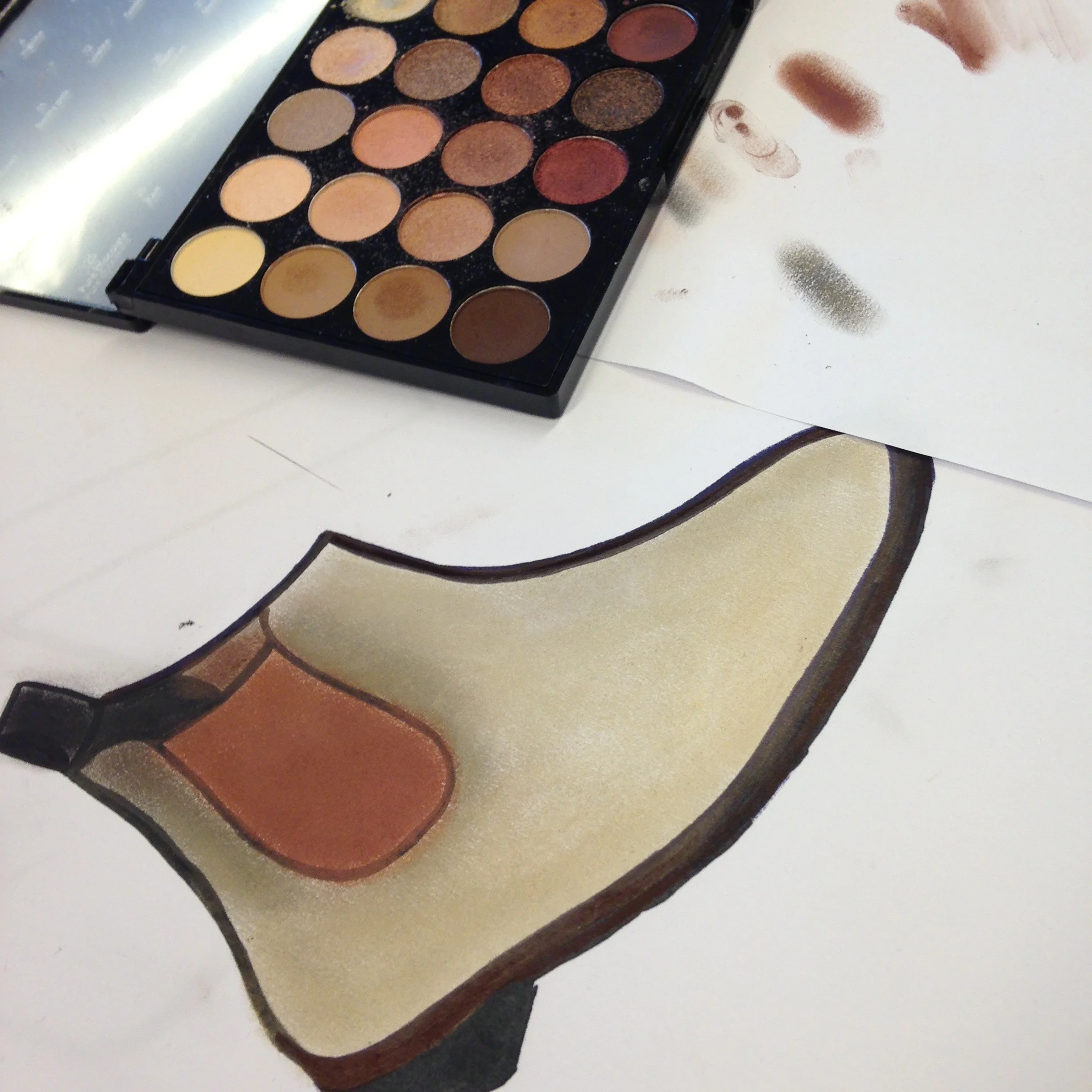 OUT OF THE BOX Using make-up instead of paint.