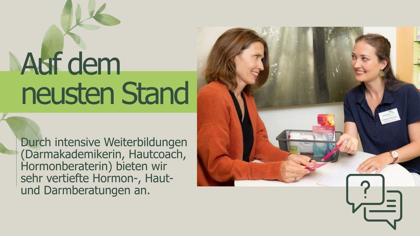 Alle unsere Beratungen finden Sie auf unserer Homepage.

F&uuml;r eine Beratung anmelden k&ouml;nnen Sie sich &uuml;ber unsere Homepage oder direkt bei uns in der Drogerie.