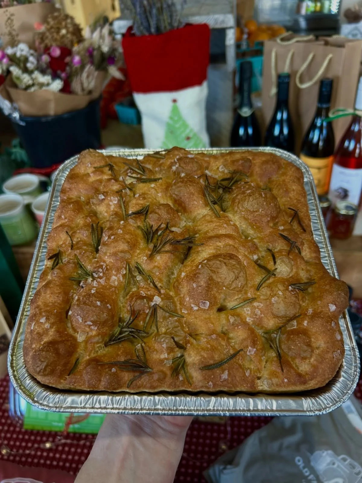 8x8 Focaccia testing today! Ready to be added to your thanksgiving table spread! 

Pre-orders highly recommended via email or through our website. Rosemary and Gruy&egrave;re &amp; Thyme available! 

oldfarmtruck1940@gmail.com

Pre-orders for thanksg