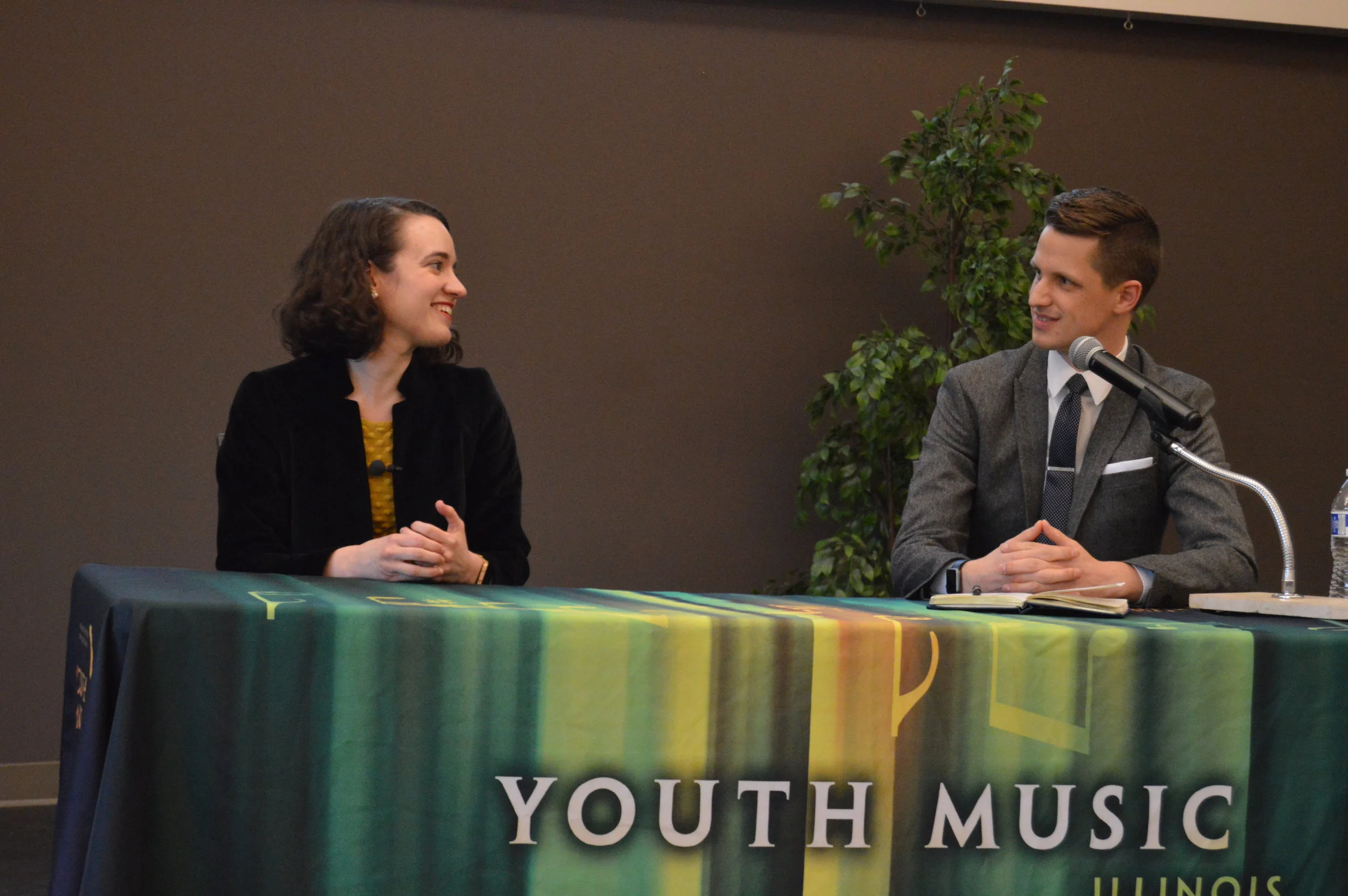 Amy with AJ Heaps, medical student at UI College of Medicine - Peoria and host of the Music and Mindfulness in Medicine symposium.