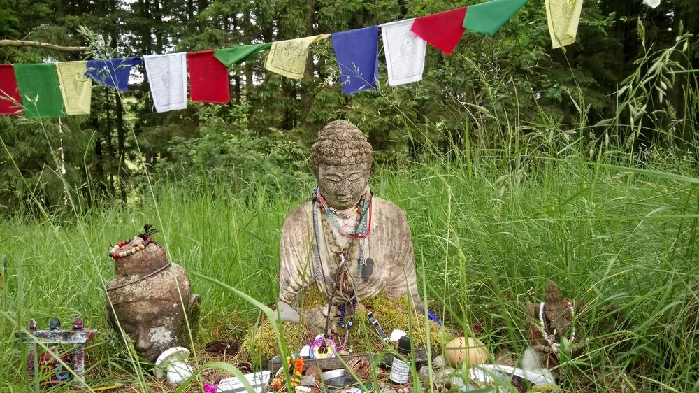 Ceremonial space with Buddha statue