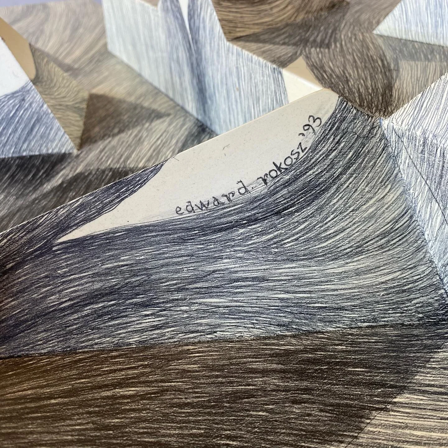 detail of Sculptural Coffee Table, Edward Rokosz. Evan Reid your source for Raleigh MCM furniture.