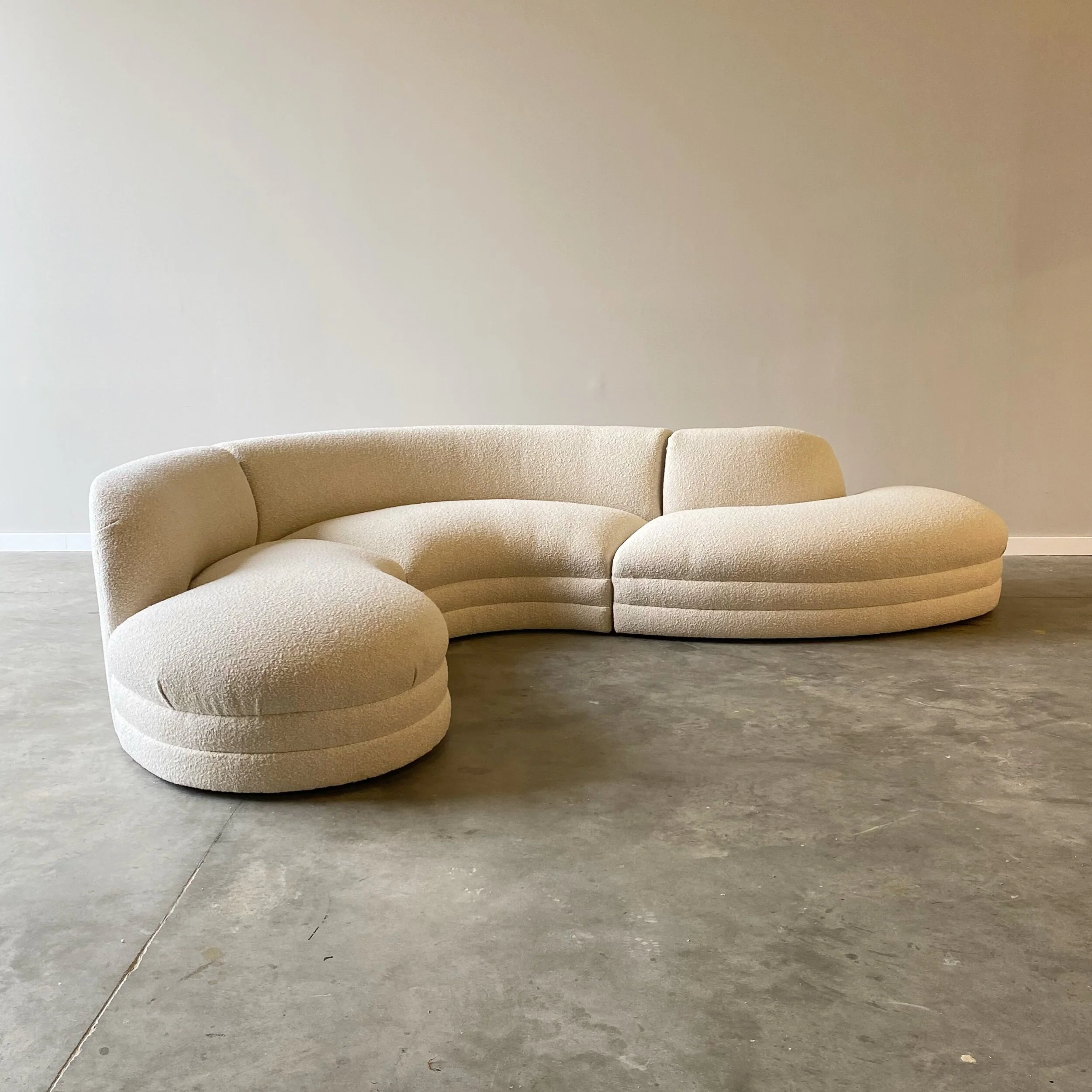 white Vladimir Kagan Style Sectional Sofa