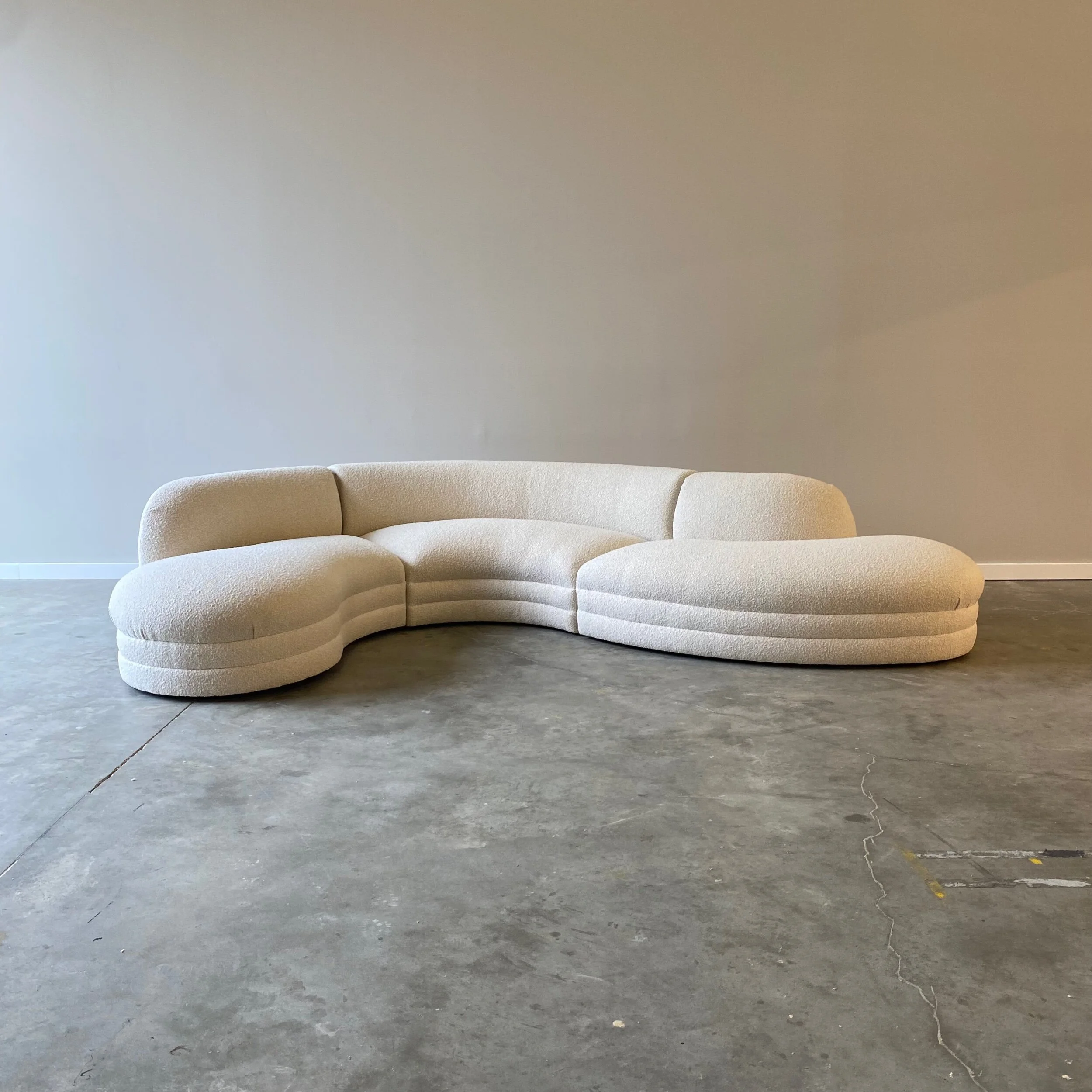 white Vladimir Kagan Style Sectional Sofa