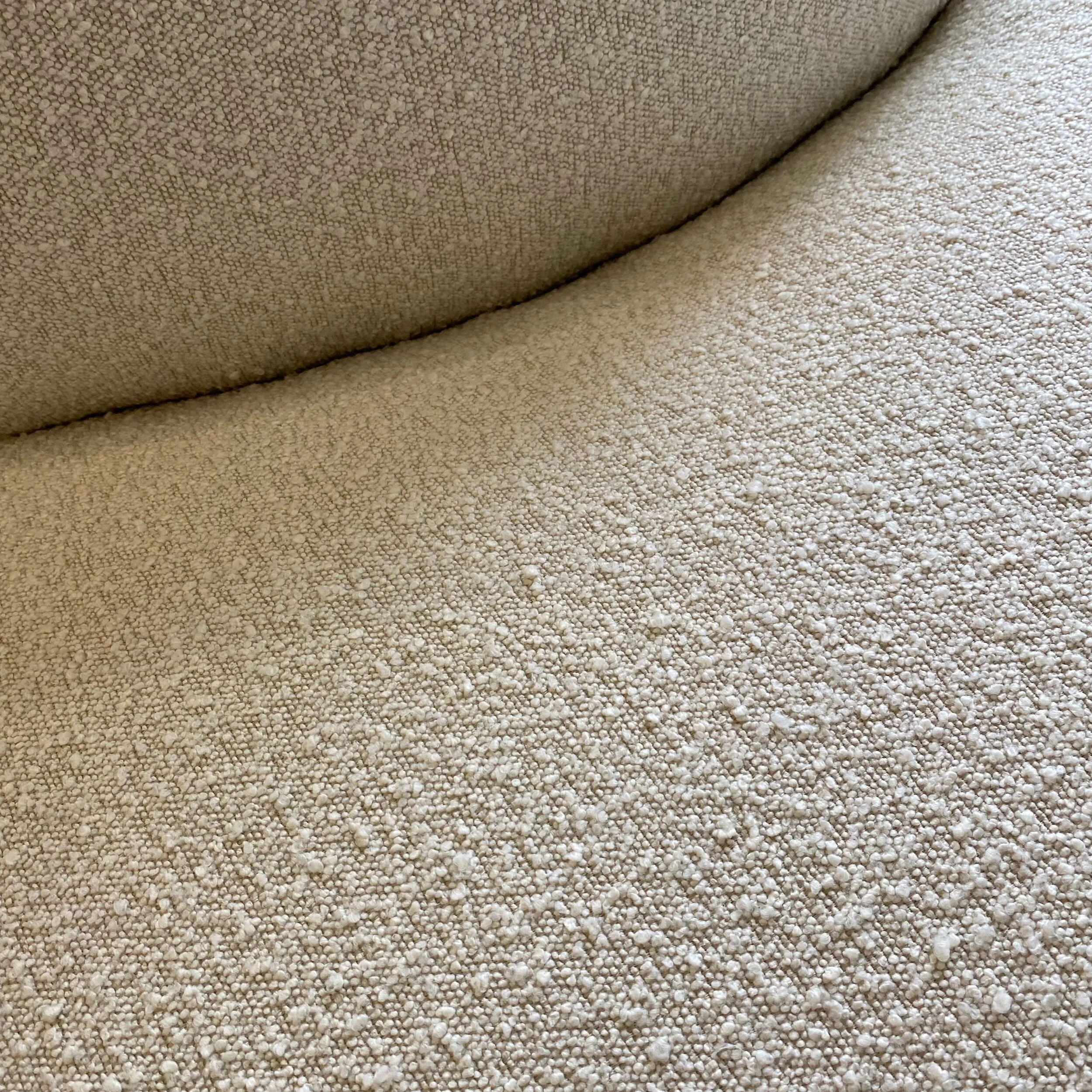 close up detail of white Vladimir Kagan Style Sectional Sofa