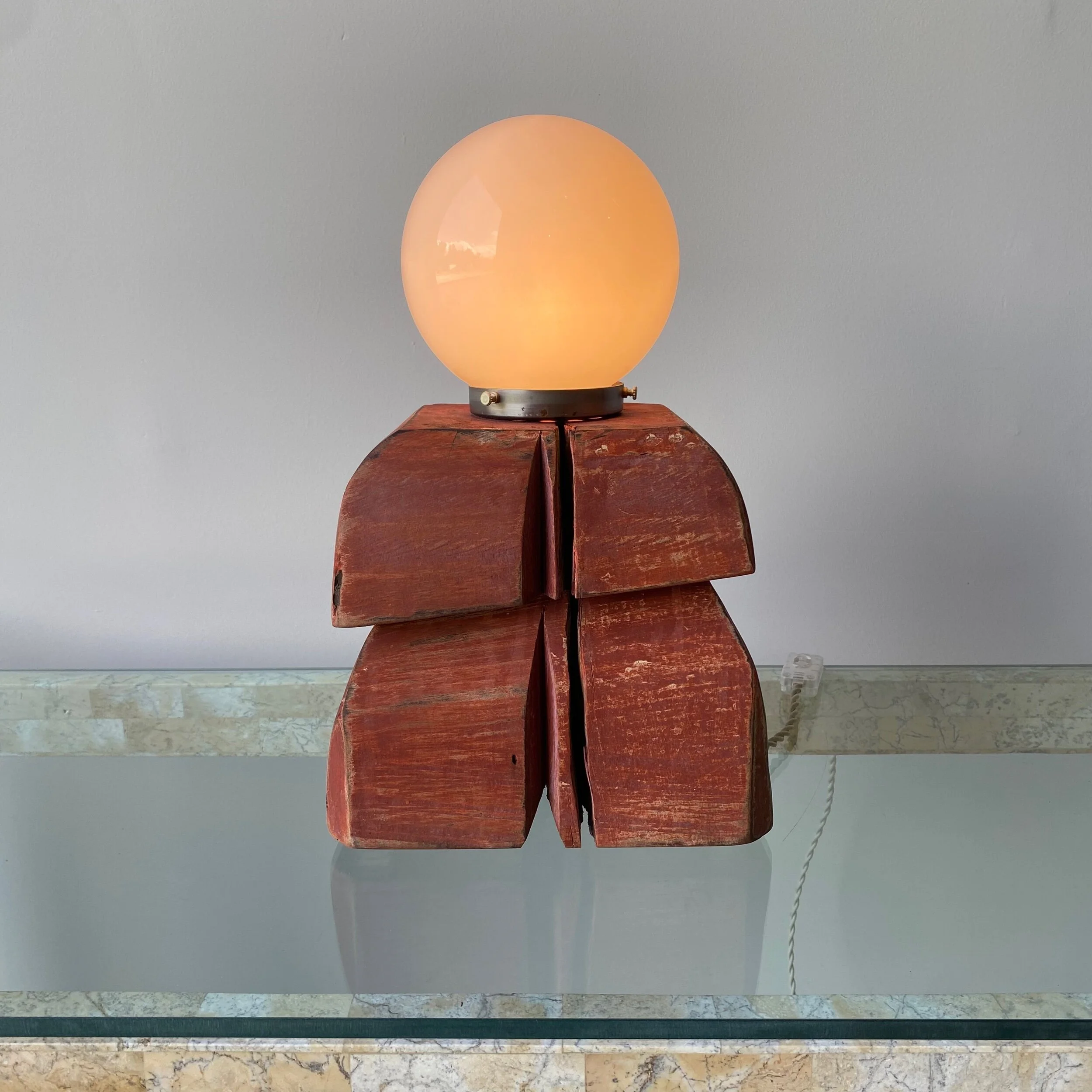 handmade wood lamp by ellie richards