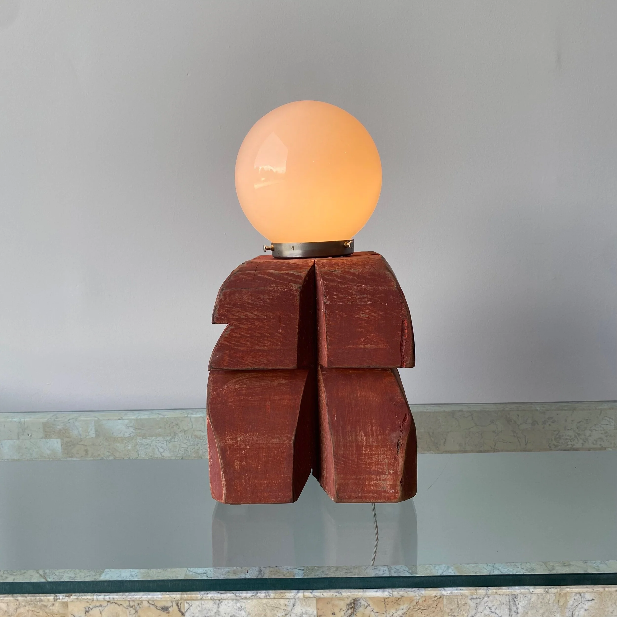 handmade wood lamp by ellie richards