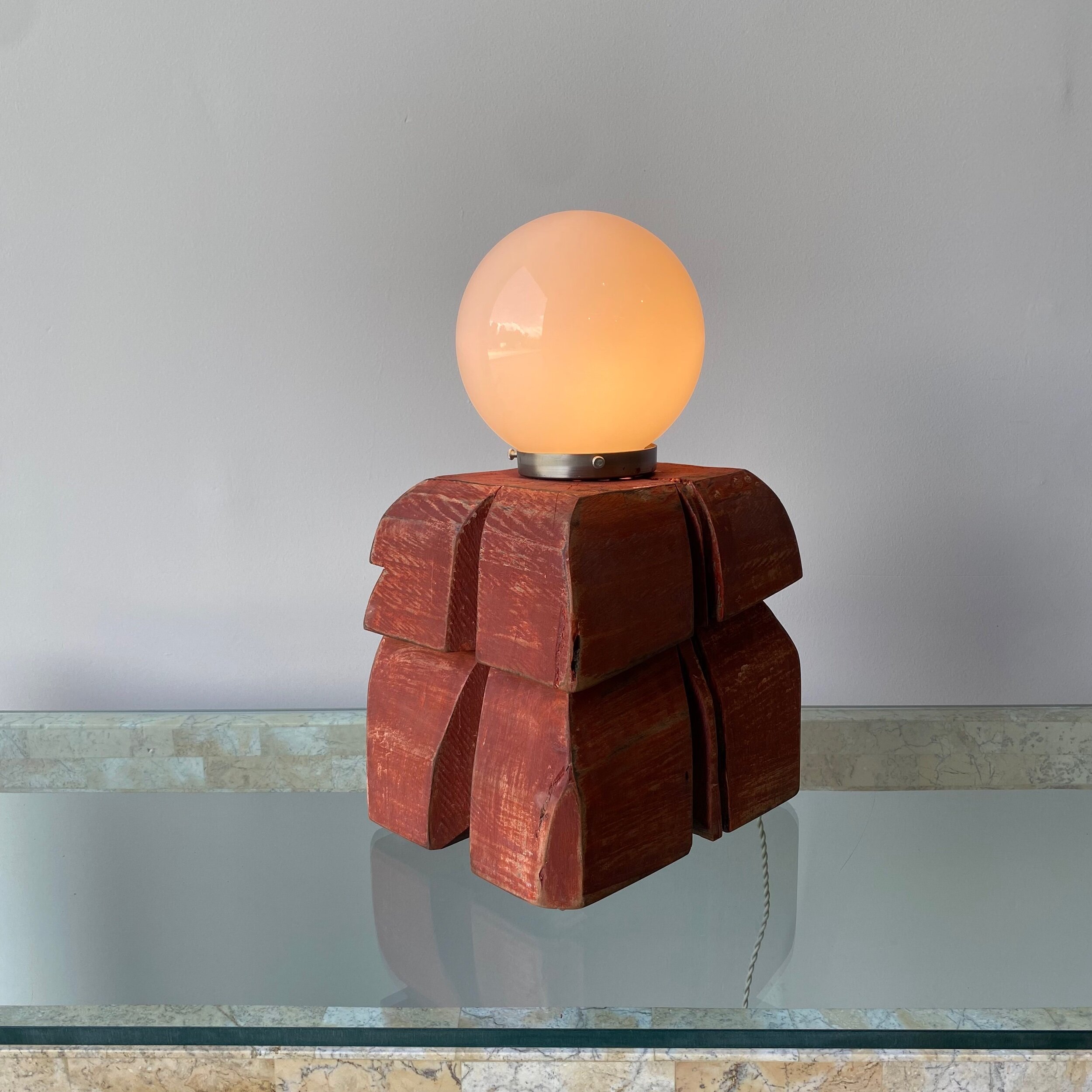 handmade wood lamp by ellie richards