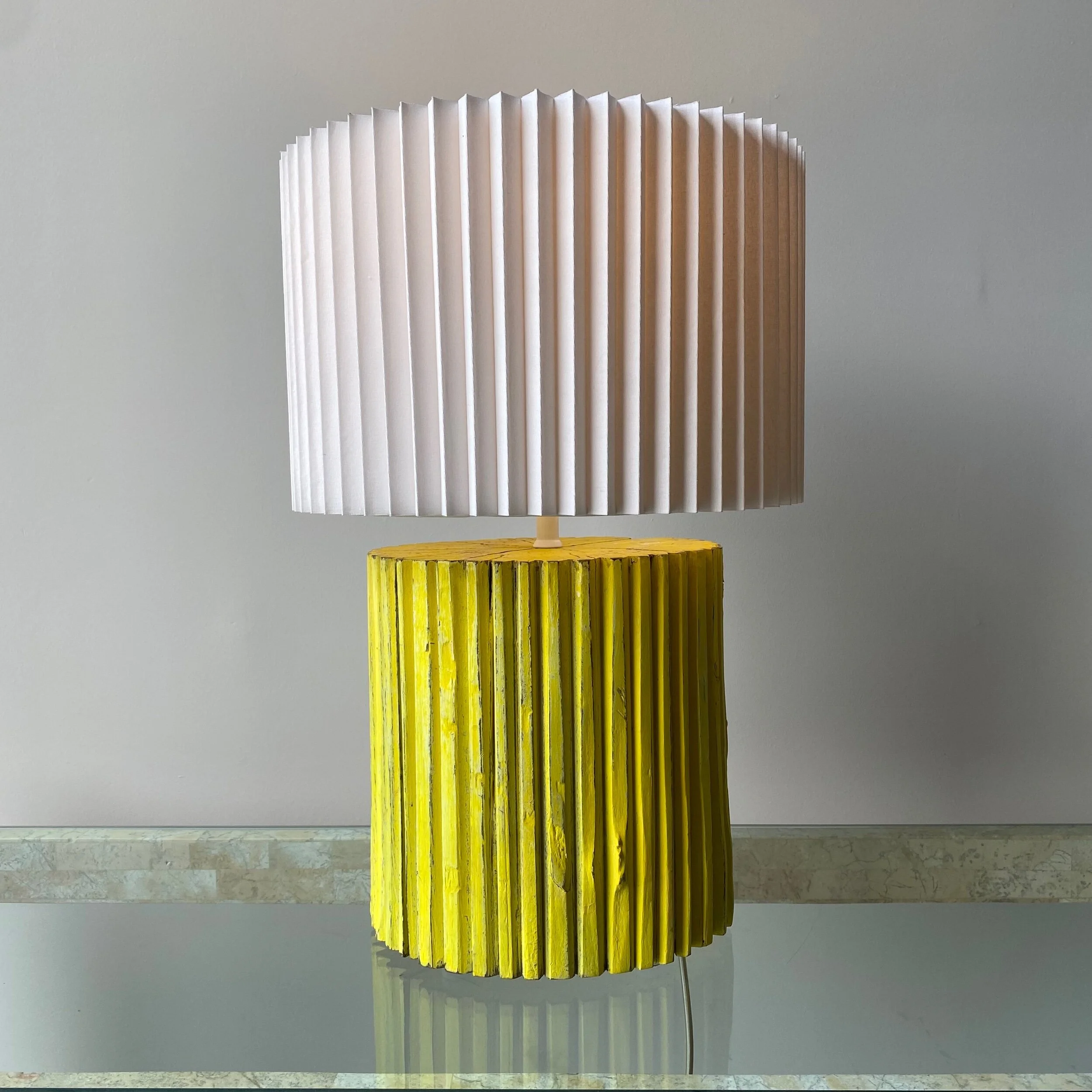 yellow handmade lamp by Ellie Richards