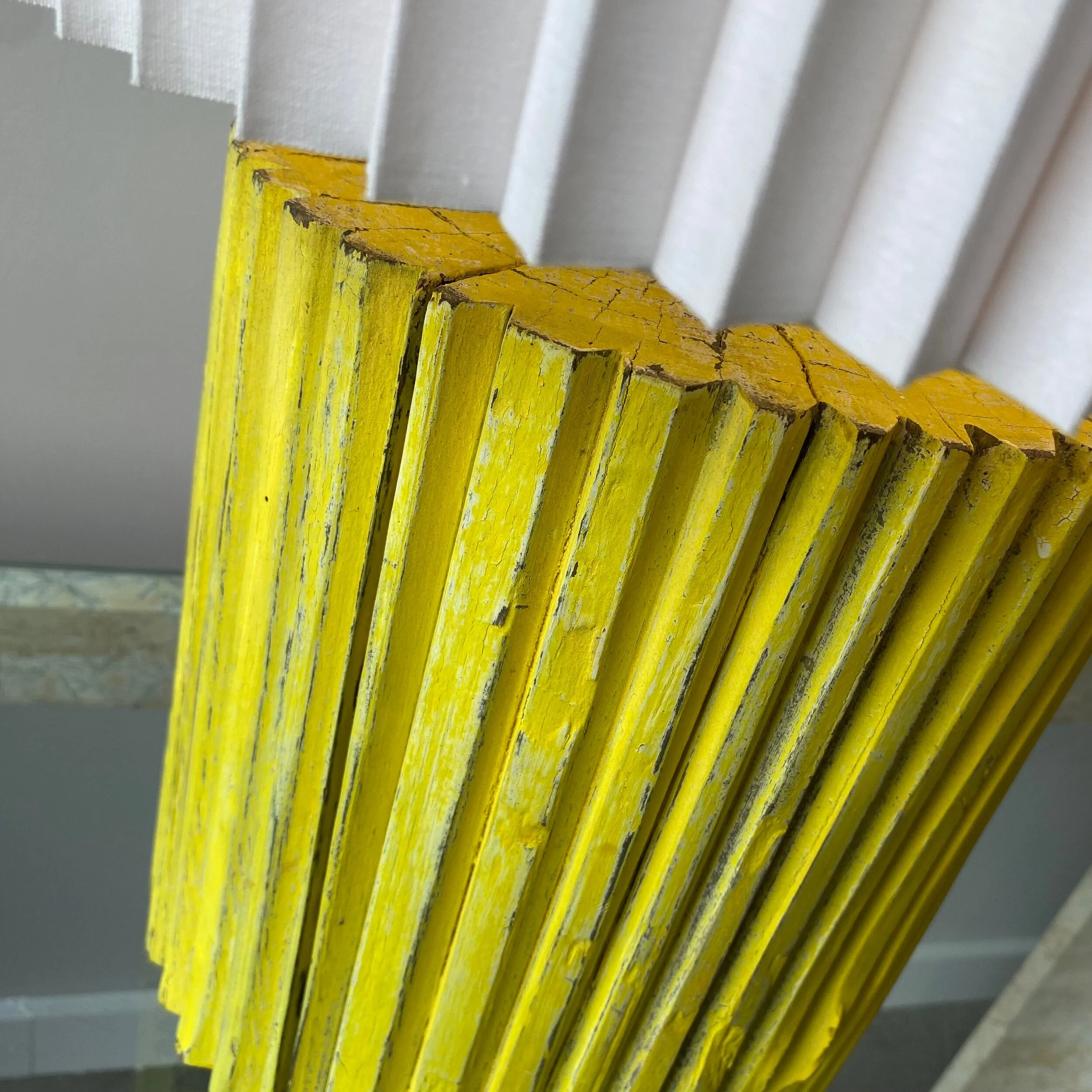 detail picture yellow handmade lamp by Ellie Richards