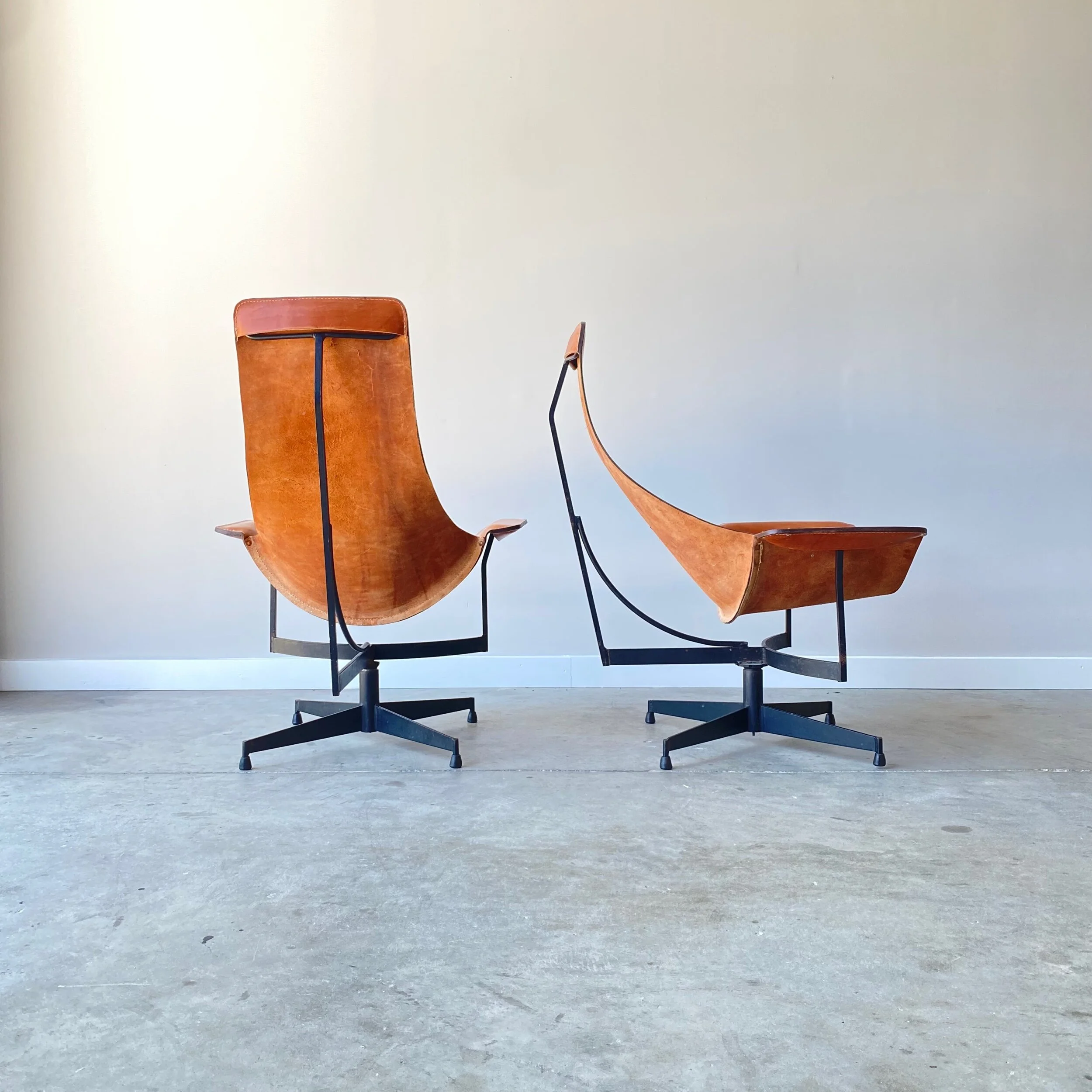 William Katavolos Sling Chairs as a pair. Raleigh open design vintage furniture