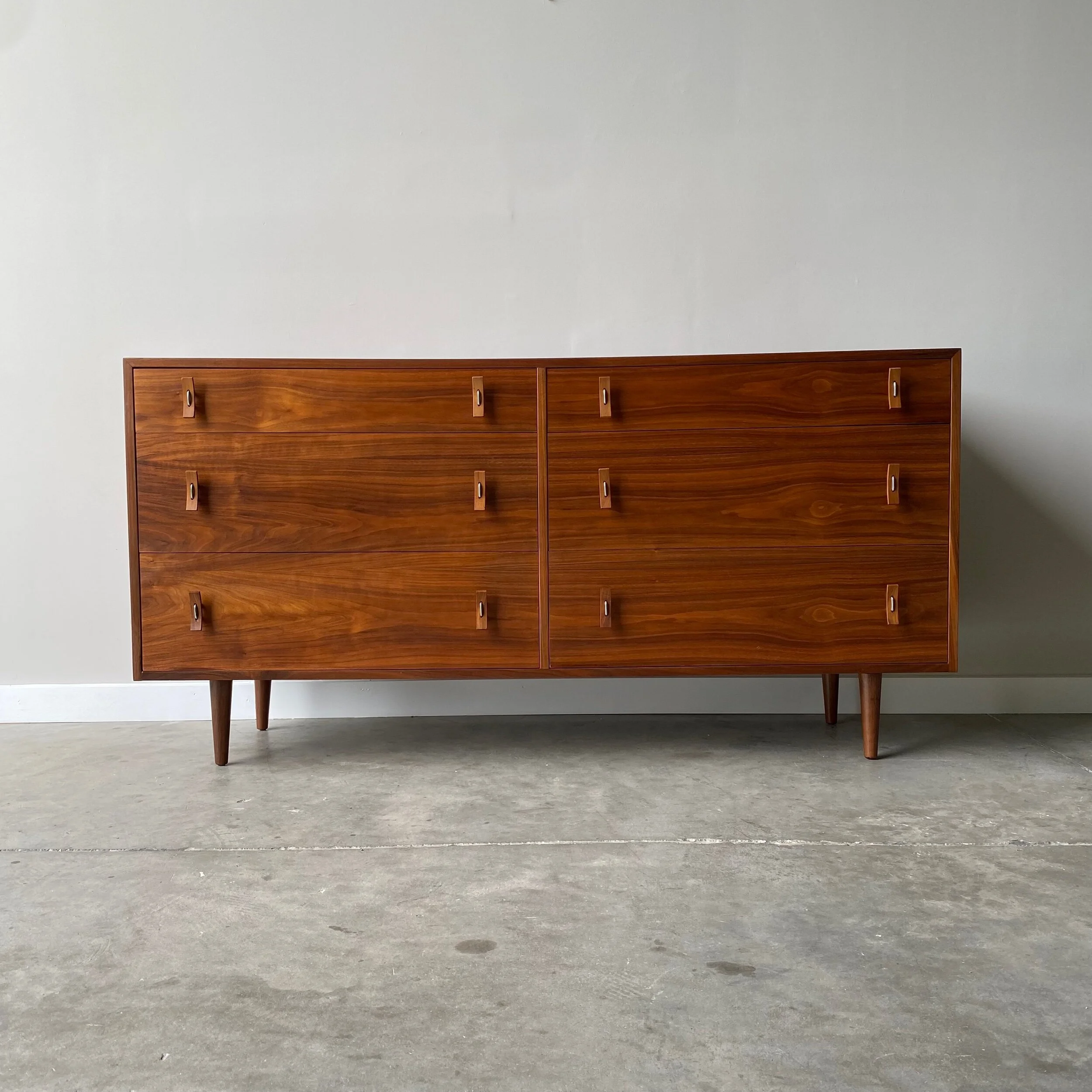 Vintage mcm mid century dresser Glenn of California Walnut Dresser