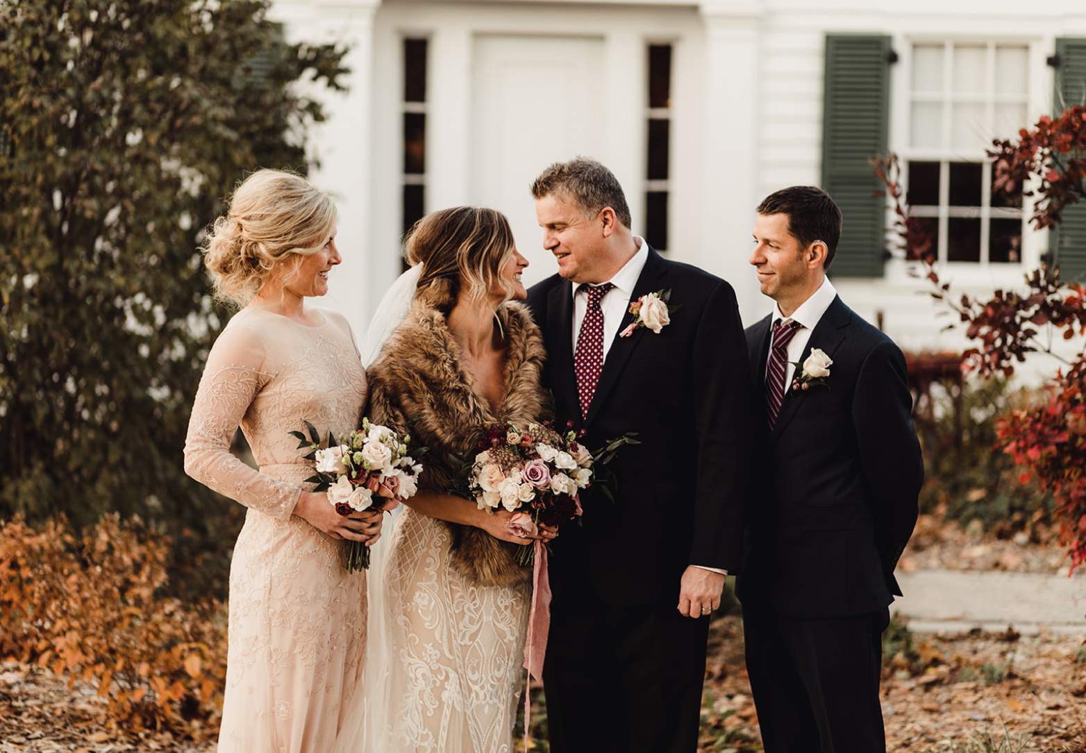 troy historic village fall wedding