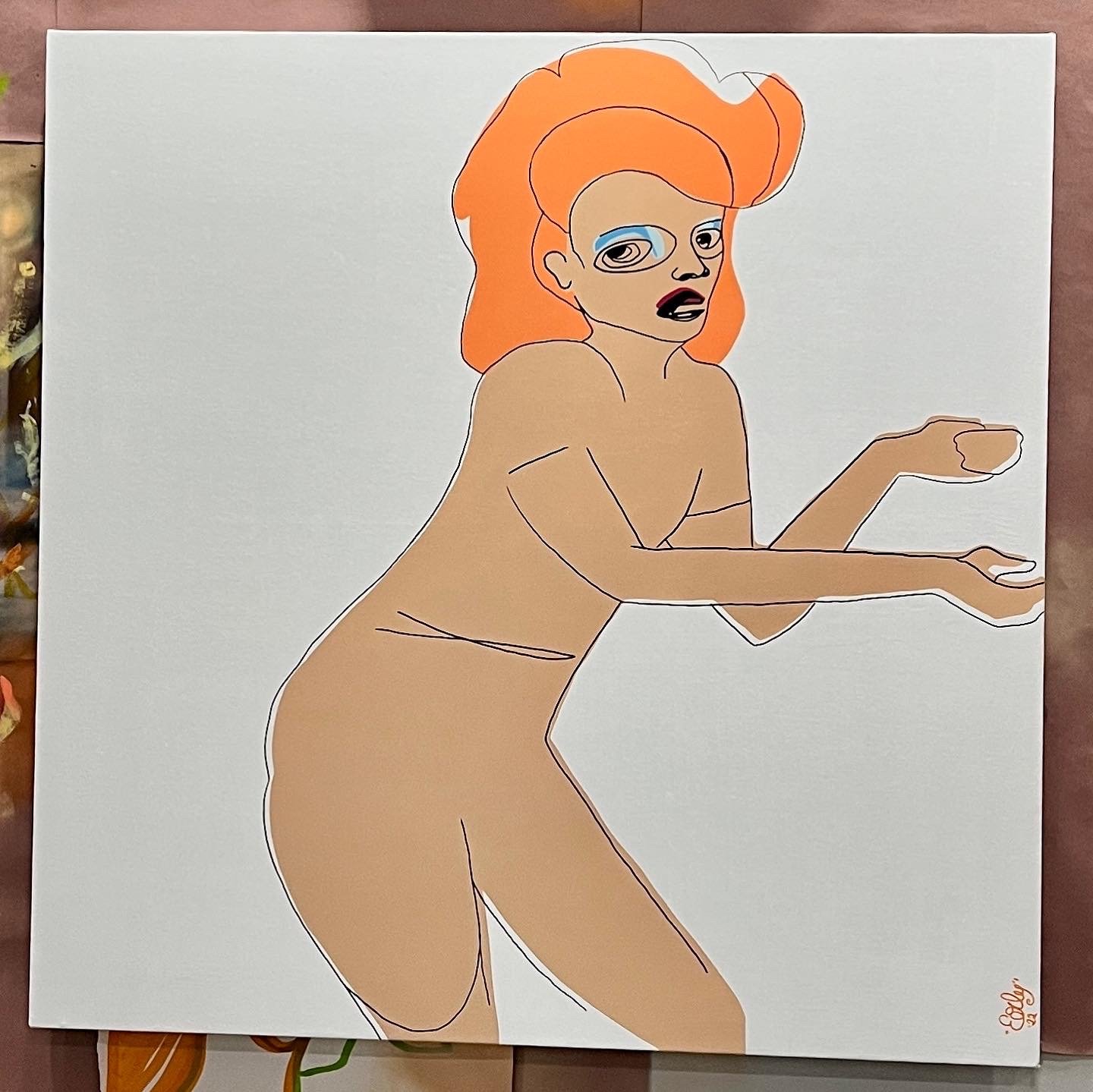 "ANA" 2022, 36"x36" Acrylic and Acrylic Spray Enamel on Canvas