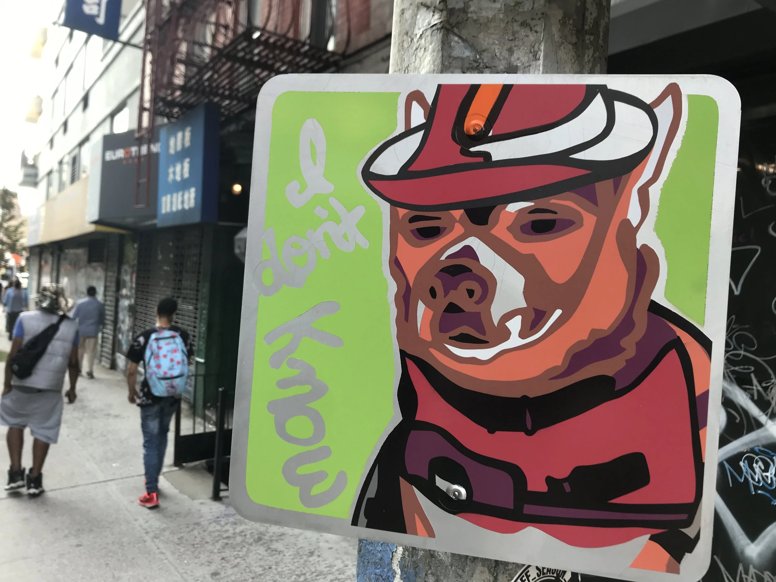 "I Don't Know" 2021, Acrylic spray enamel on aluminum, Street installation