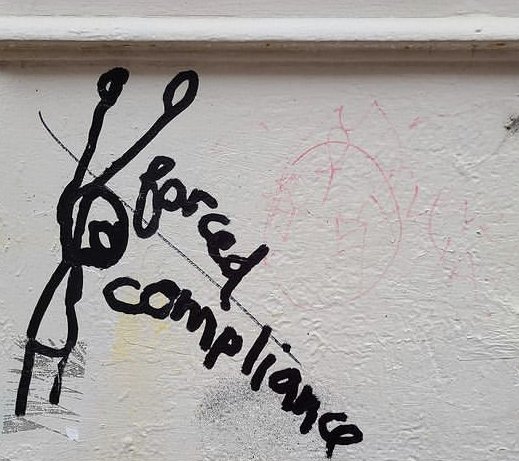 "Forced Compliance" 2020, Ink on concrete