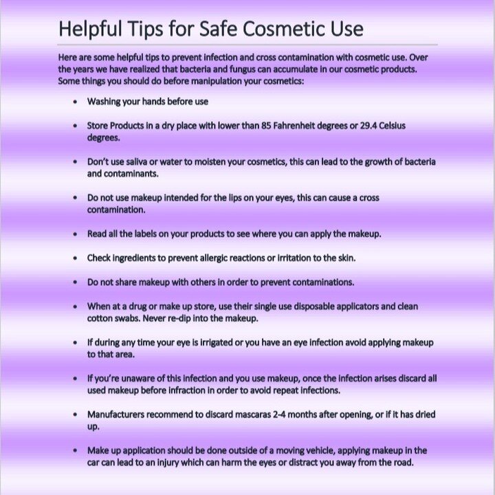 Helpful tips for safe cosmetic use to prevent infection and cross contamination. Lately lots of people develops stye, eye infections from poor hygiene and manipulation of cosmetics #eyelidinfection #stye #blepharitis #conjunctivitis @olgaluciapermane