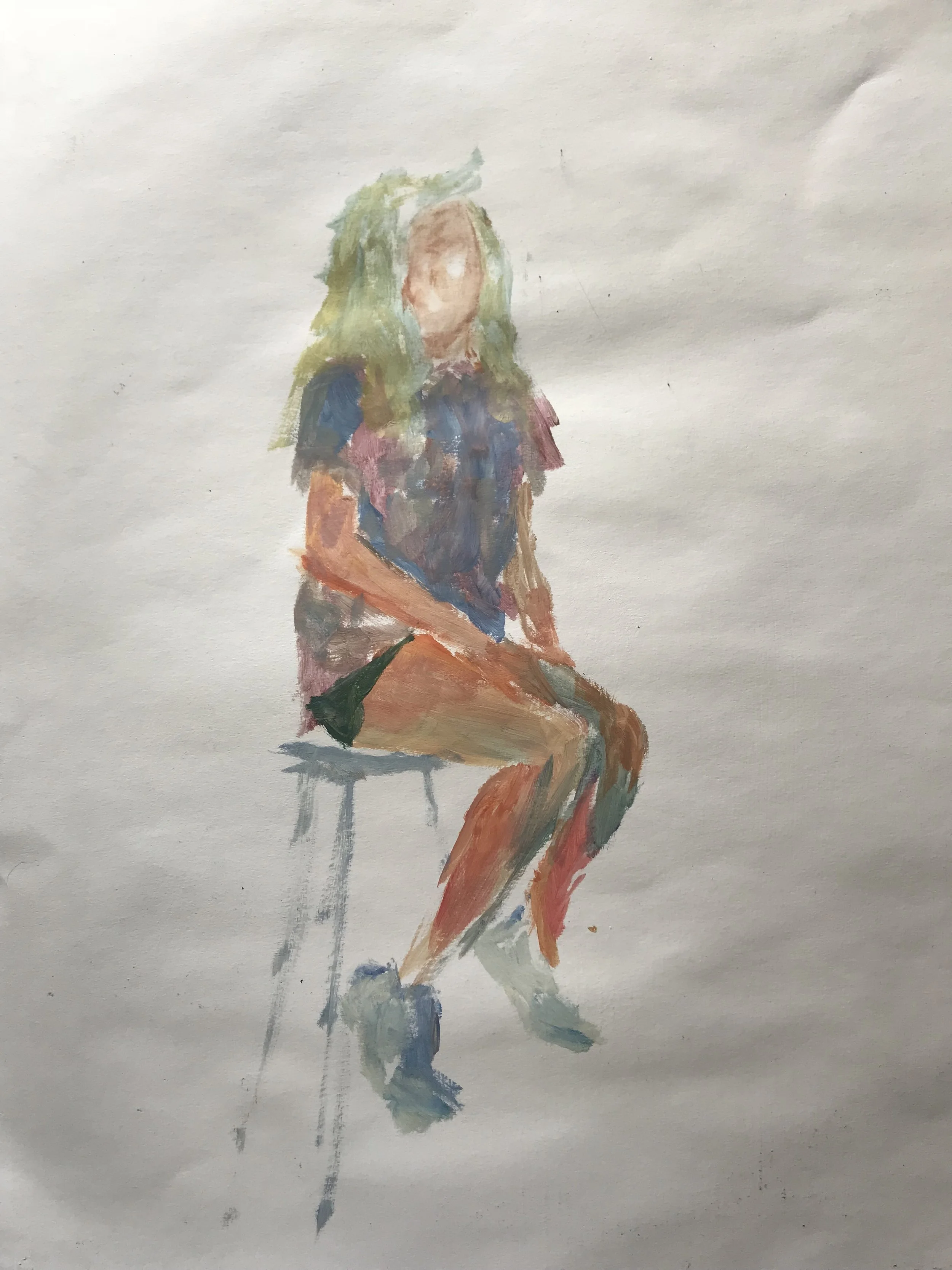 acrylic on gessoed paper