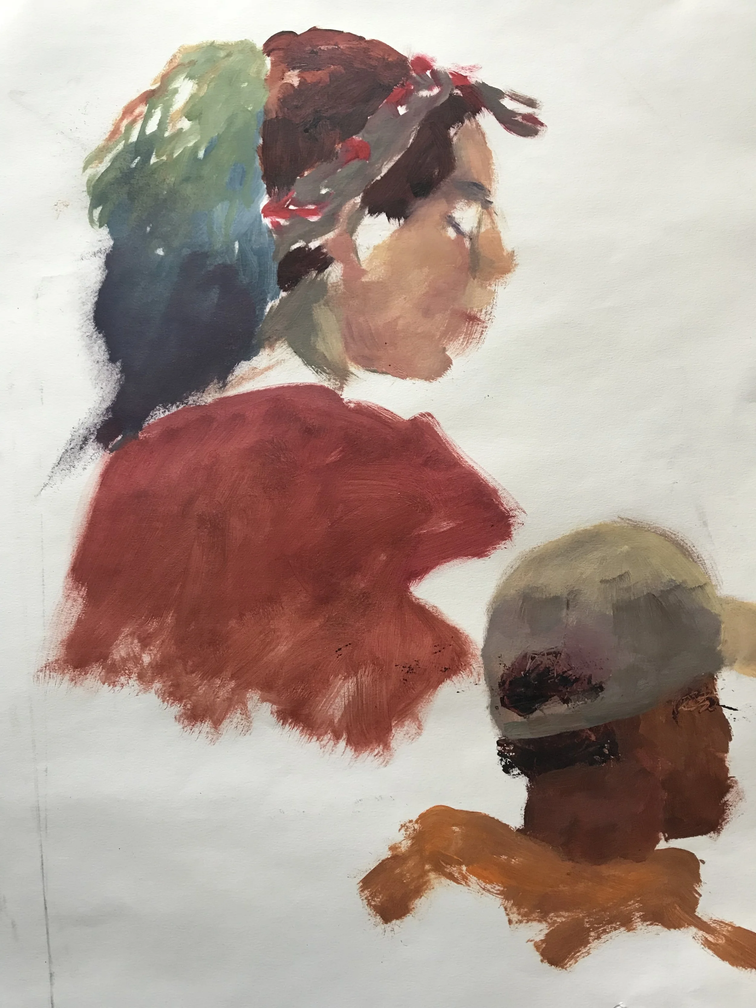 oil on gessoed paper