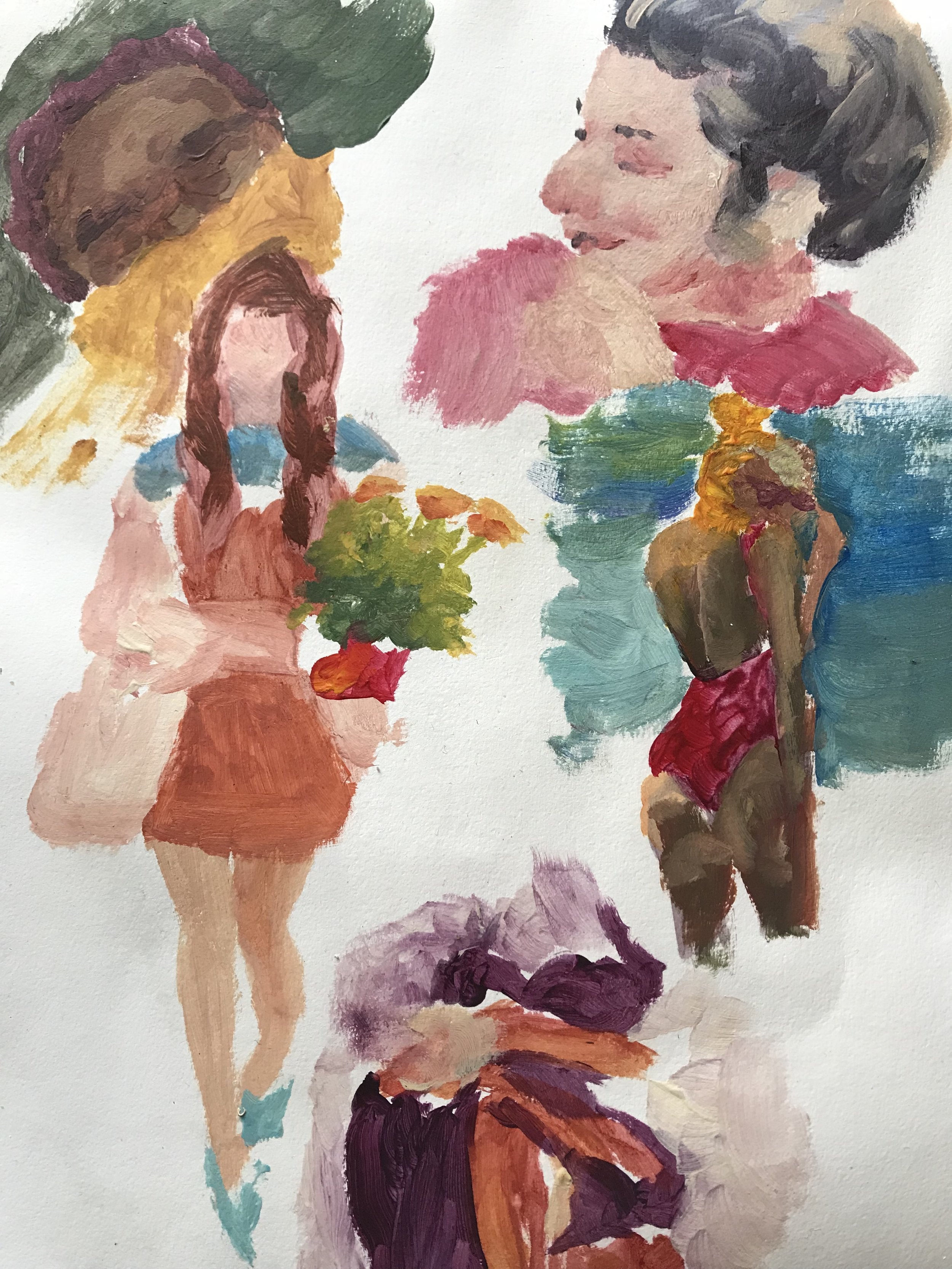 acrylic on gessoed paper