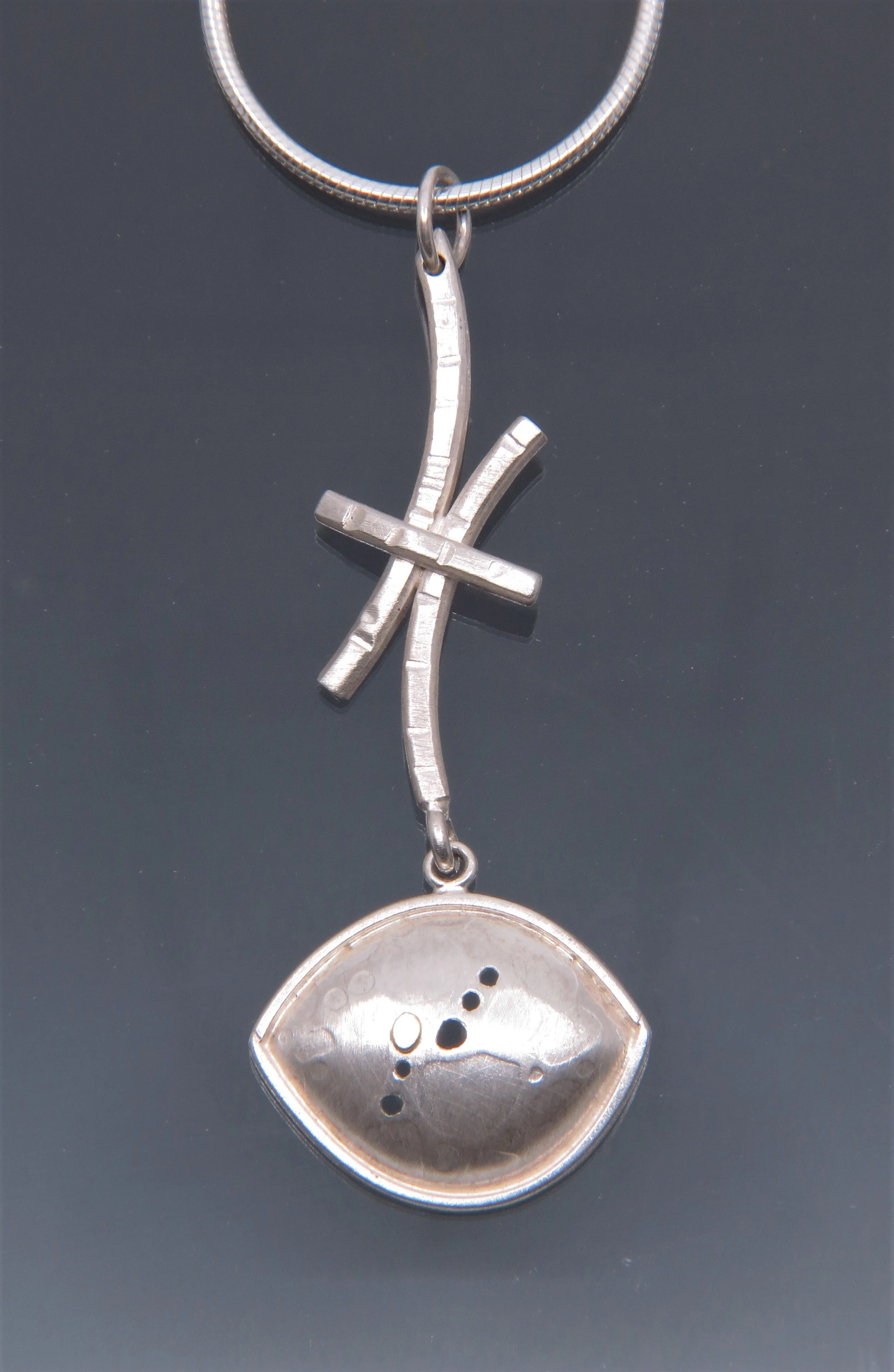 Sterling Silver Scroll Pendant 18k Gold III