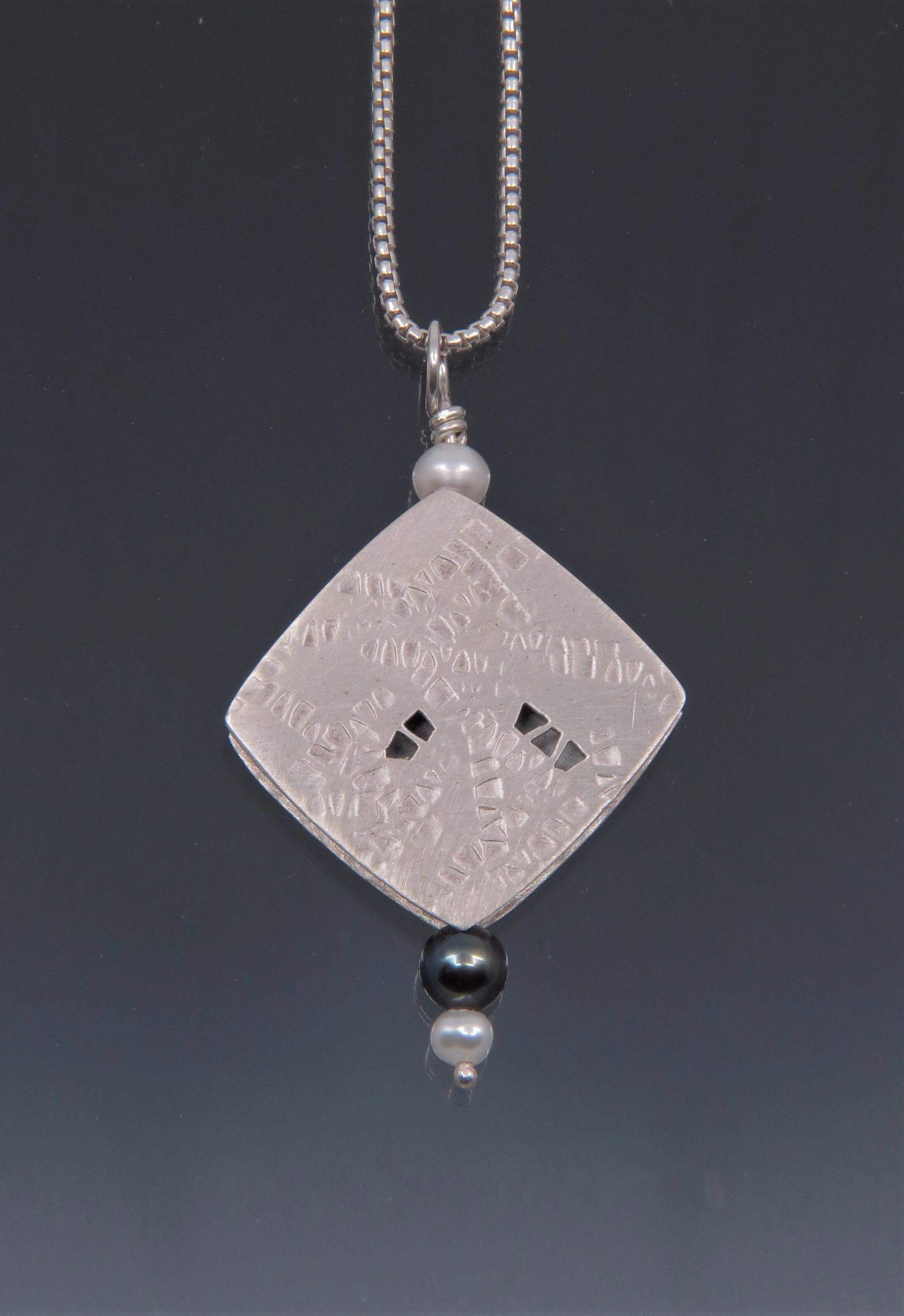 Small Diamond Box Pendant