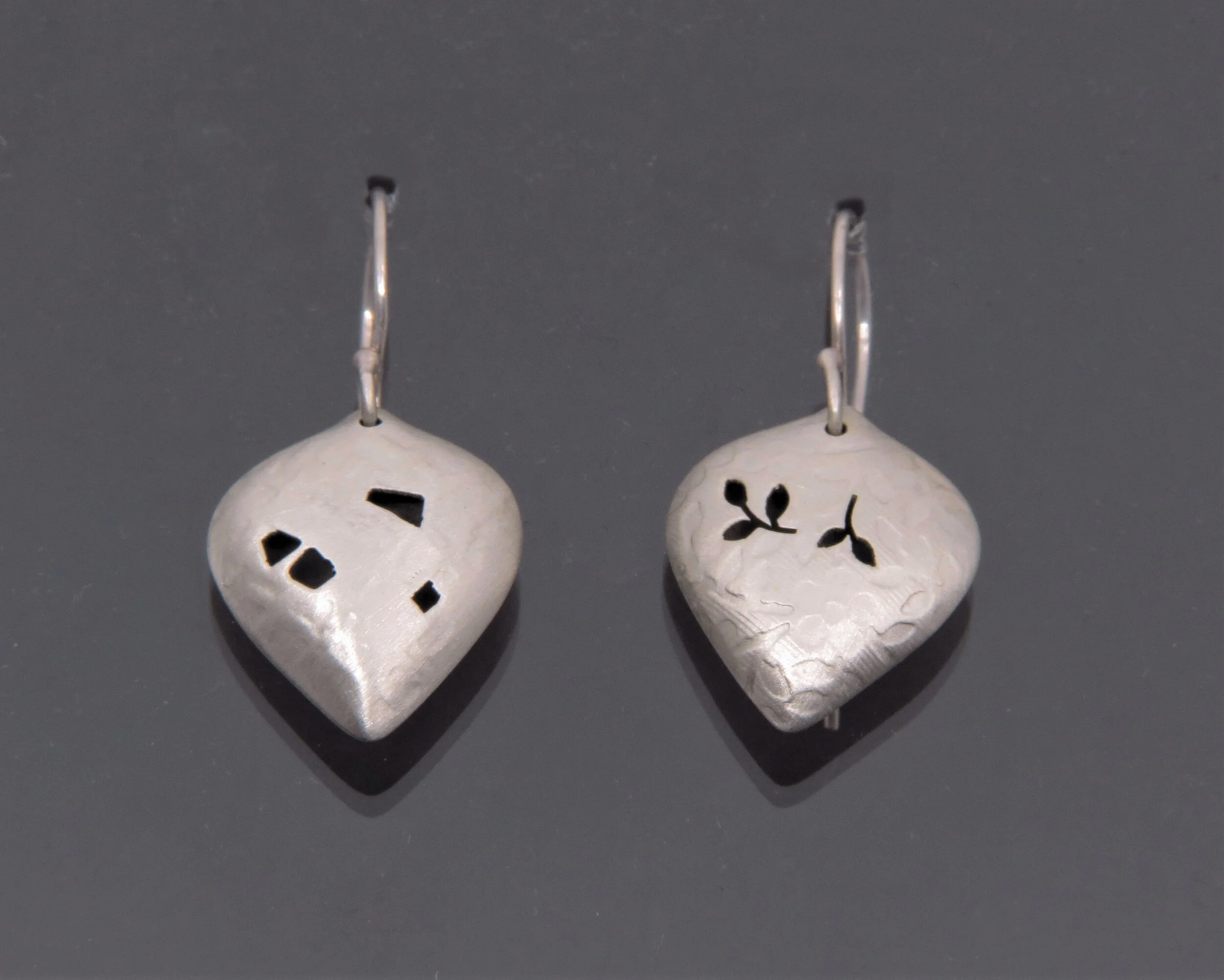 Small Silver Petal Earrings