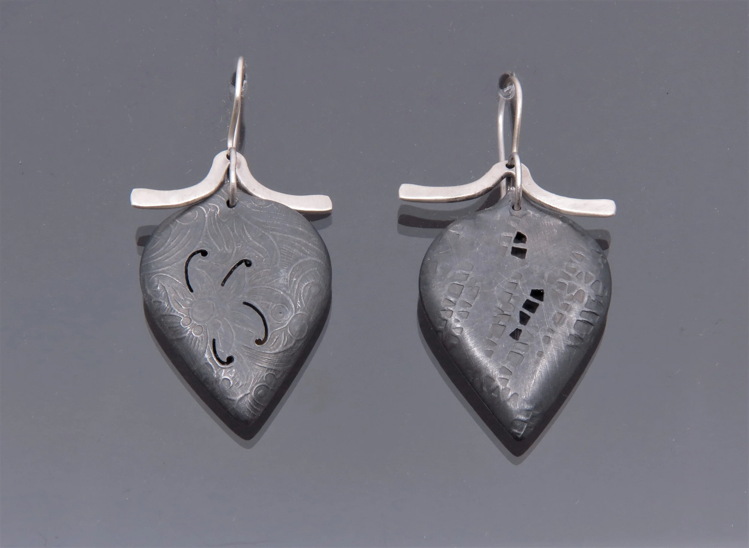 Large Petal Earrings with Bars