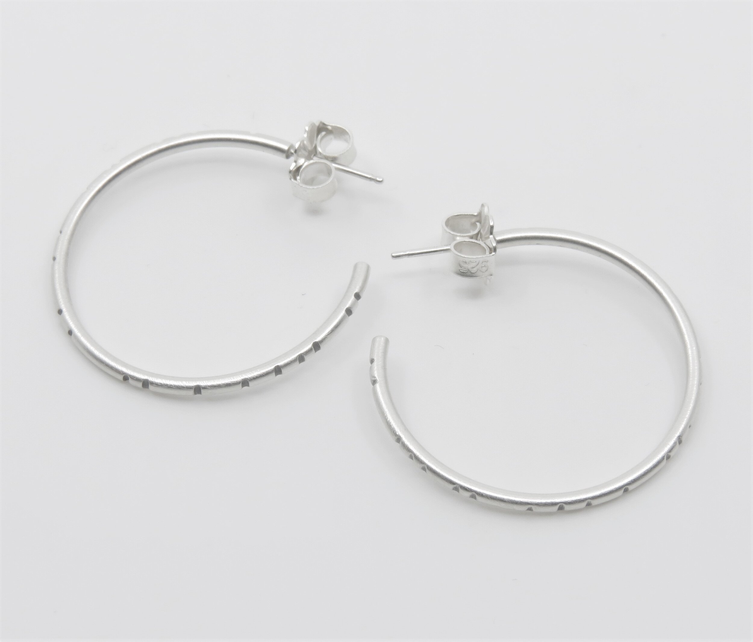 1 1/2" Sterling Silver Hoops