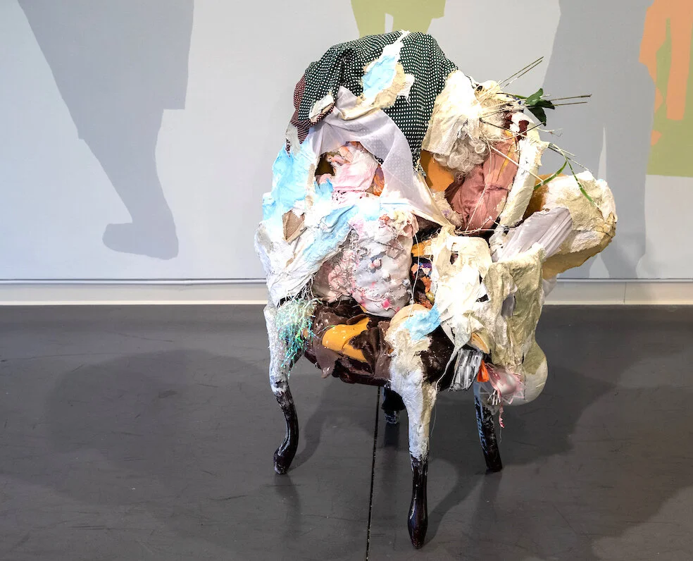 The Future is Bright, 2019, chair, fabric, plaster, foam, stuffing, toys, found objects, acrylic. Photo Walter Wlodarczyk