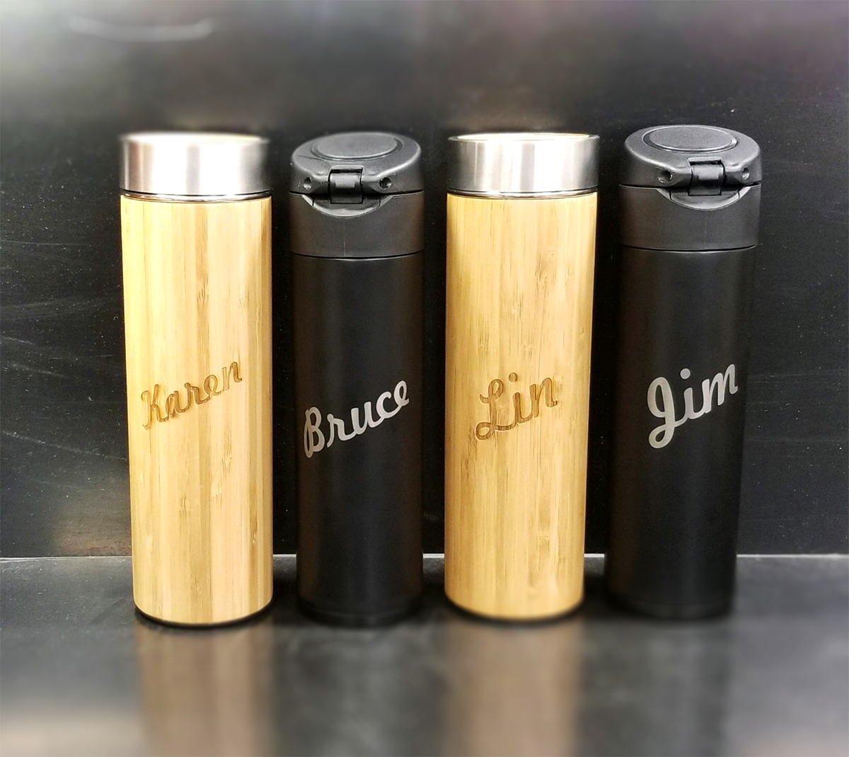 RNB Laser Engraving: Wood Tumblers