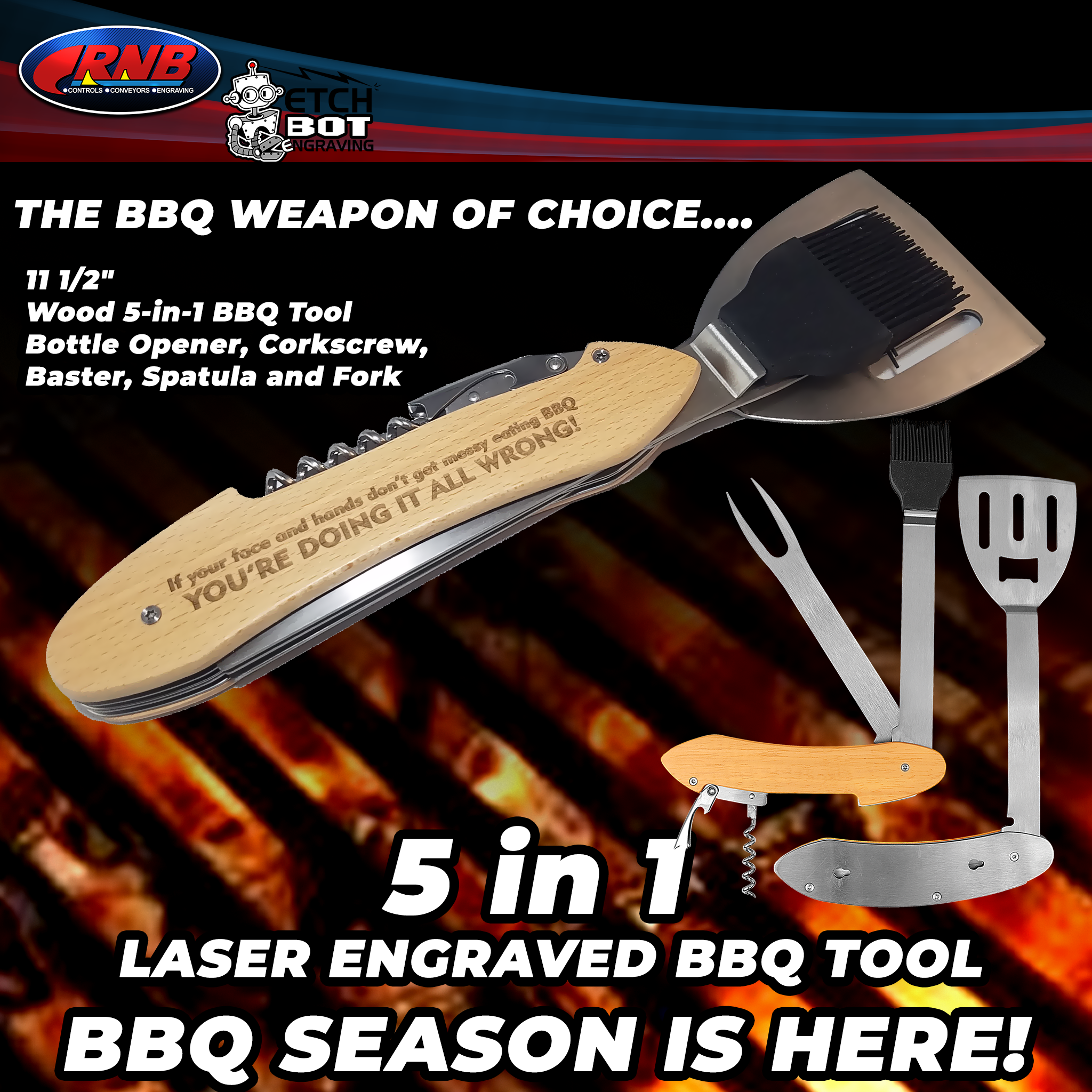 Laser Engraved BBQ Tool
