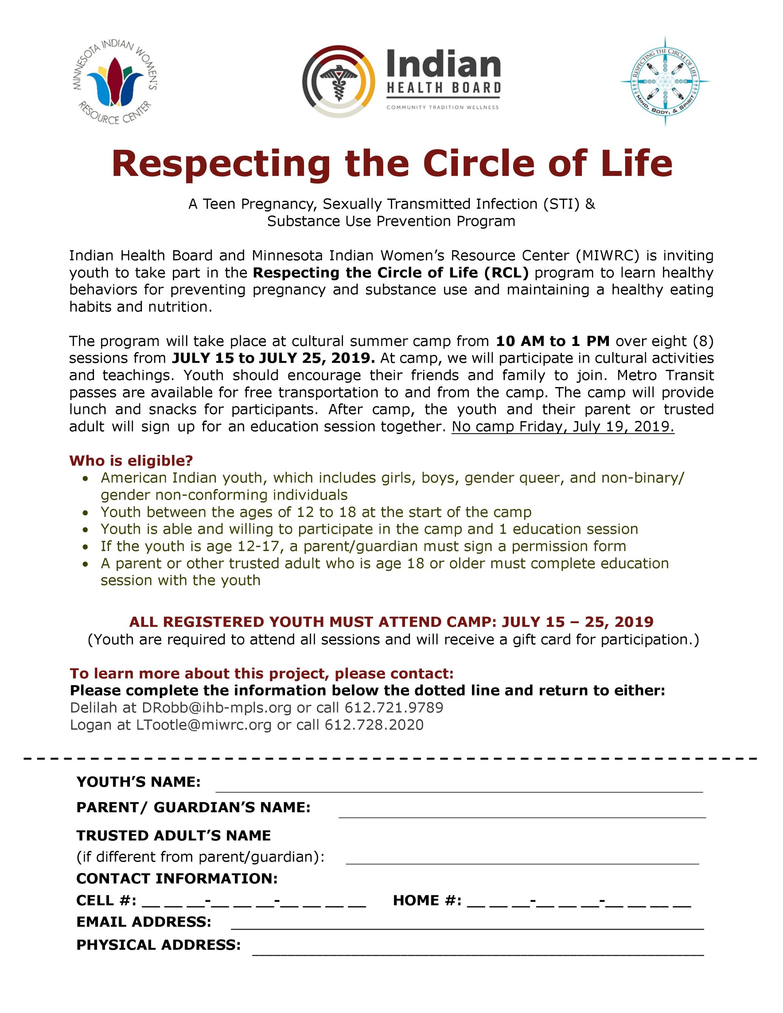 Respecting the Circle of Life Cultural Summer Camp — MIWRC