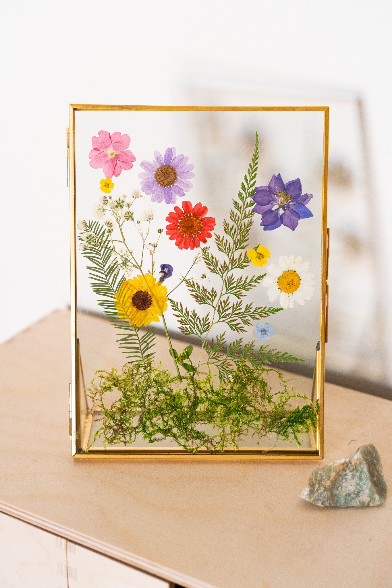 Framed Pressed Flower Art Spring