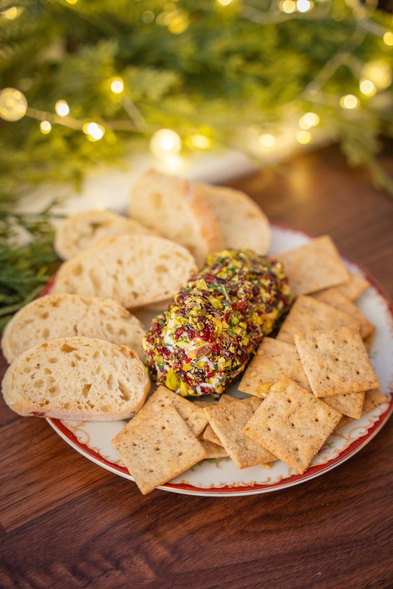 Cranberry, Pistachio, and Herb Goat Cheese Log