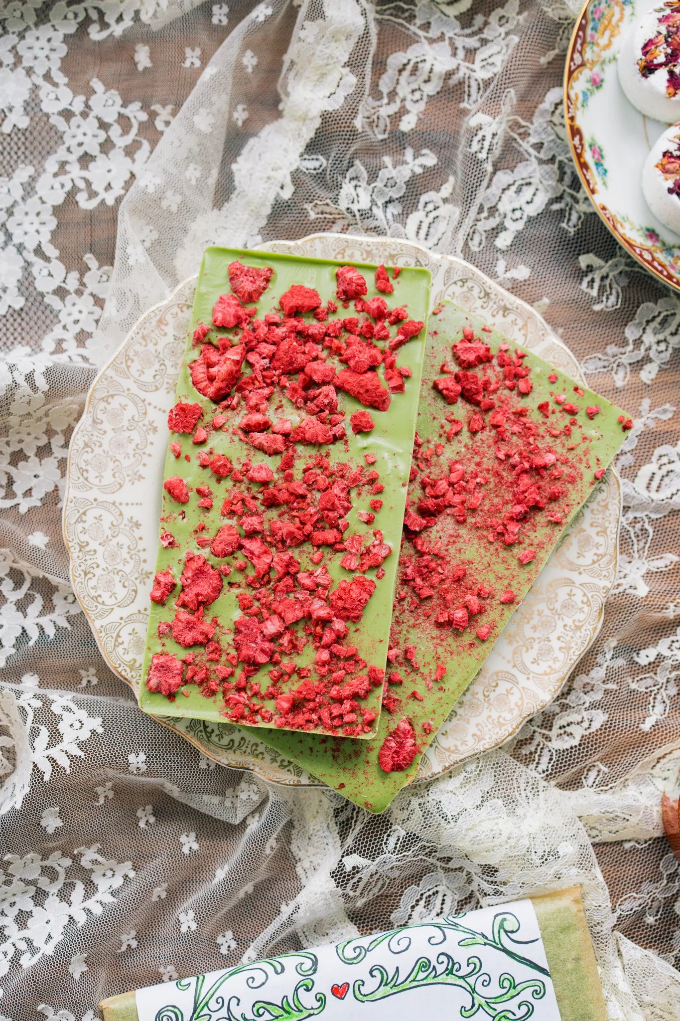 Raspberry Matcha Chocolate Bars