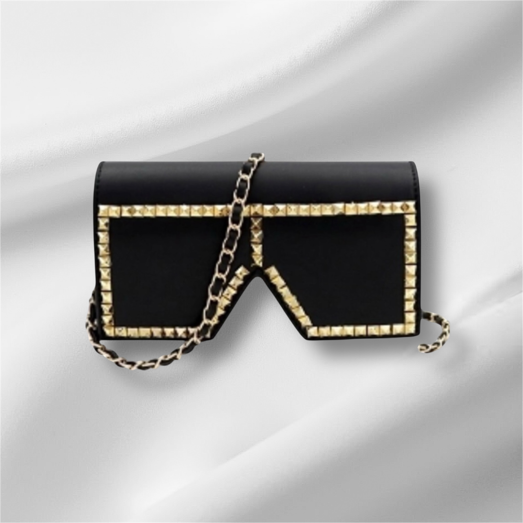 Gold/Black Studded Sunglass Clear Cross body