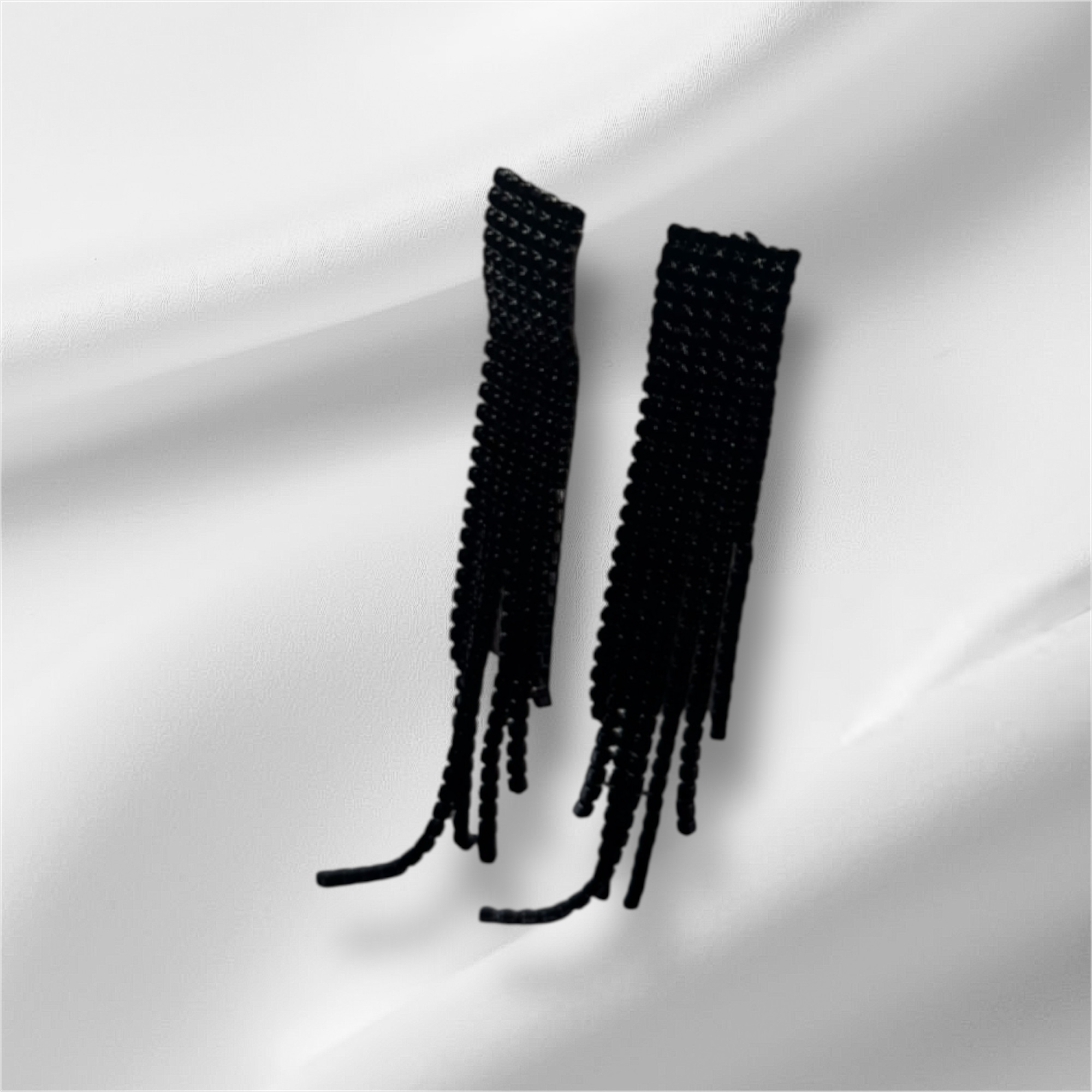 Black Rhinestone Tassels