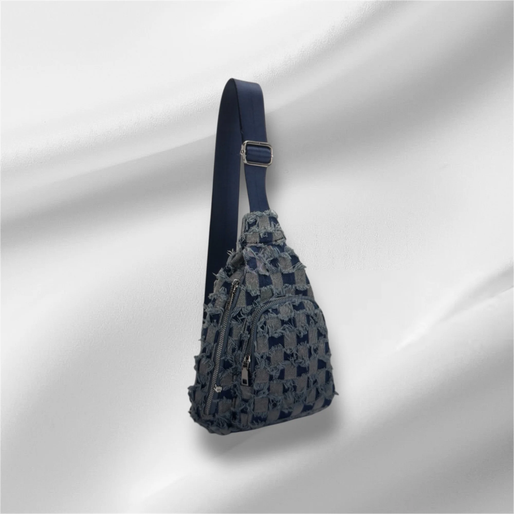 Distressed checkered sling