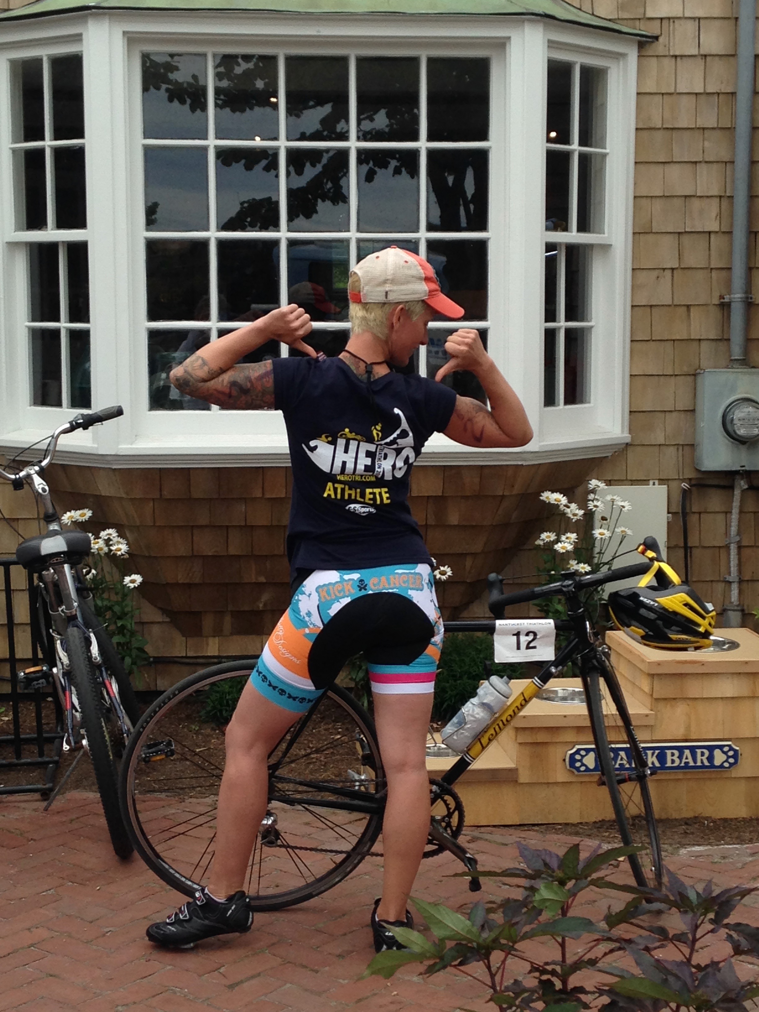 After the Nantucket Triathlon 2014, with my first road bike - a vintage steel LeMond.